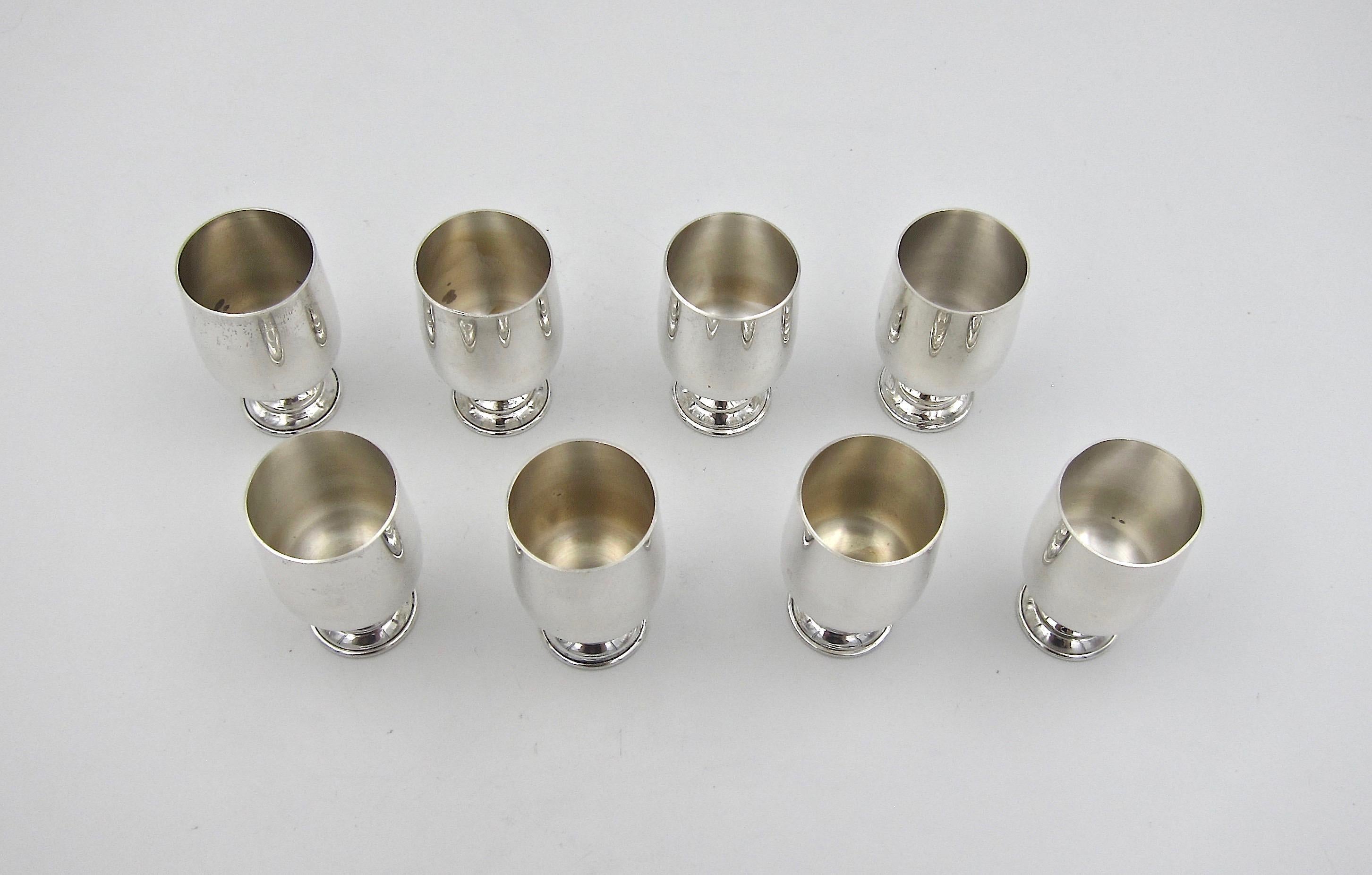 Set of 8 Sterling Silver Cordial Cups by Baldwin & Miller 2