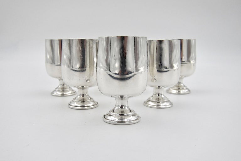 Set of 8 Sterling Silver Cordial Cups by Baldwin and Miller at 1stDibs