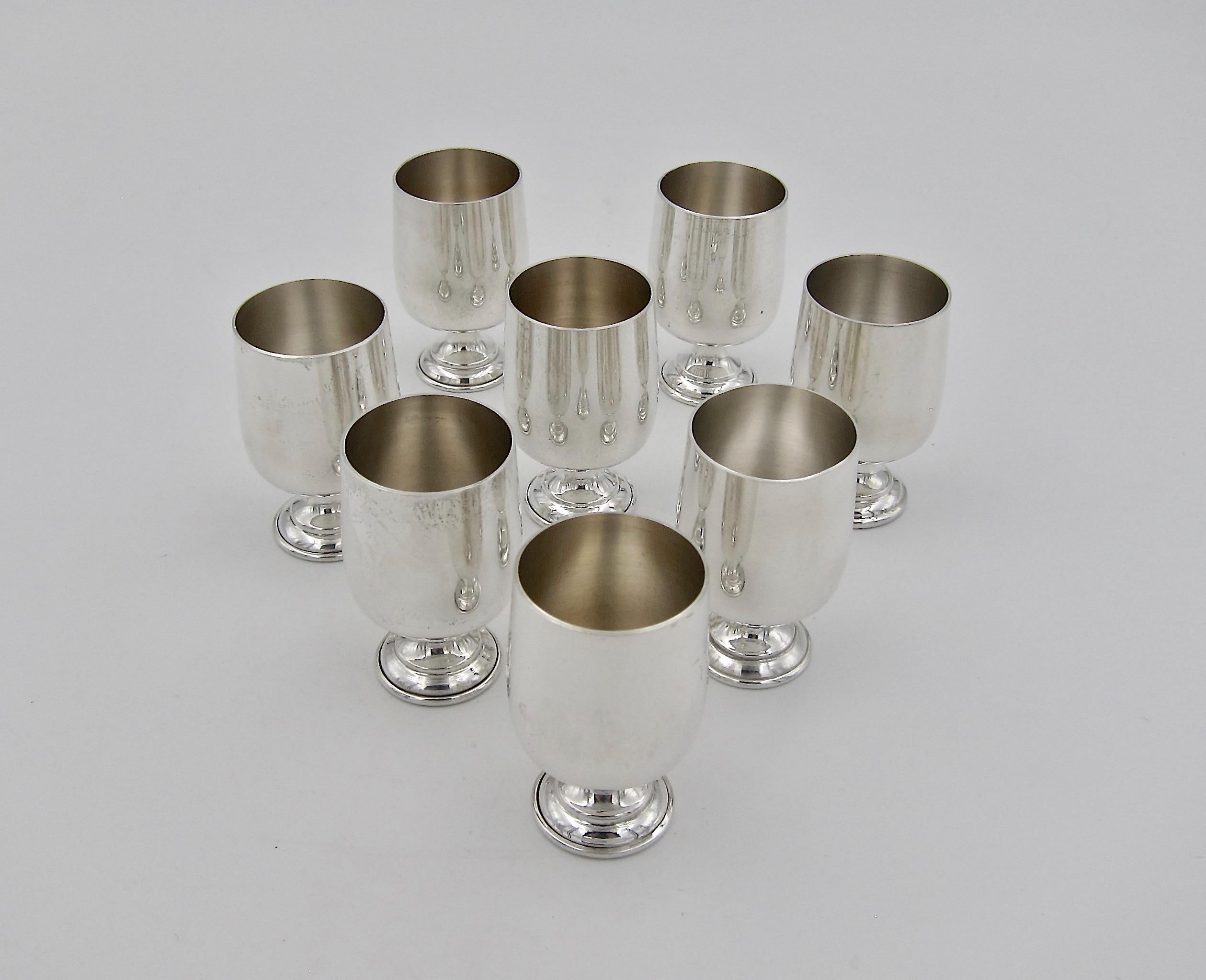 Set of 8 Sterling Silver Cordial Cups by Baldwin & Miller 1