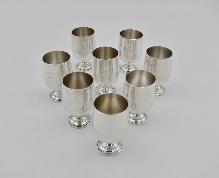 Set of 8 Sterling Silver Cordial Cups by Baldwin and Miller at 1stDibs