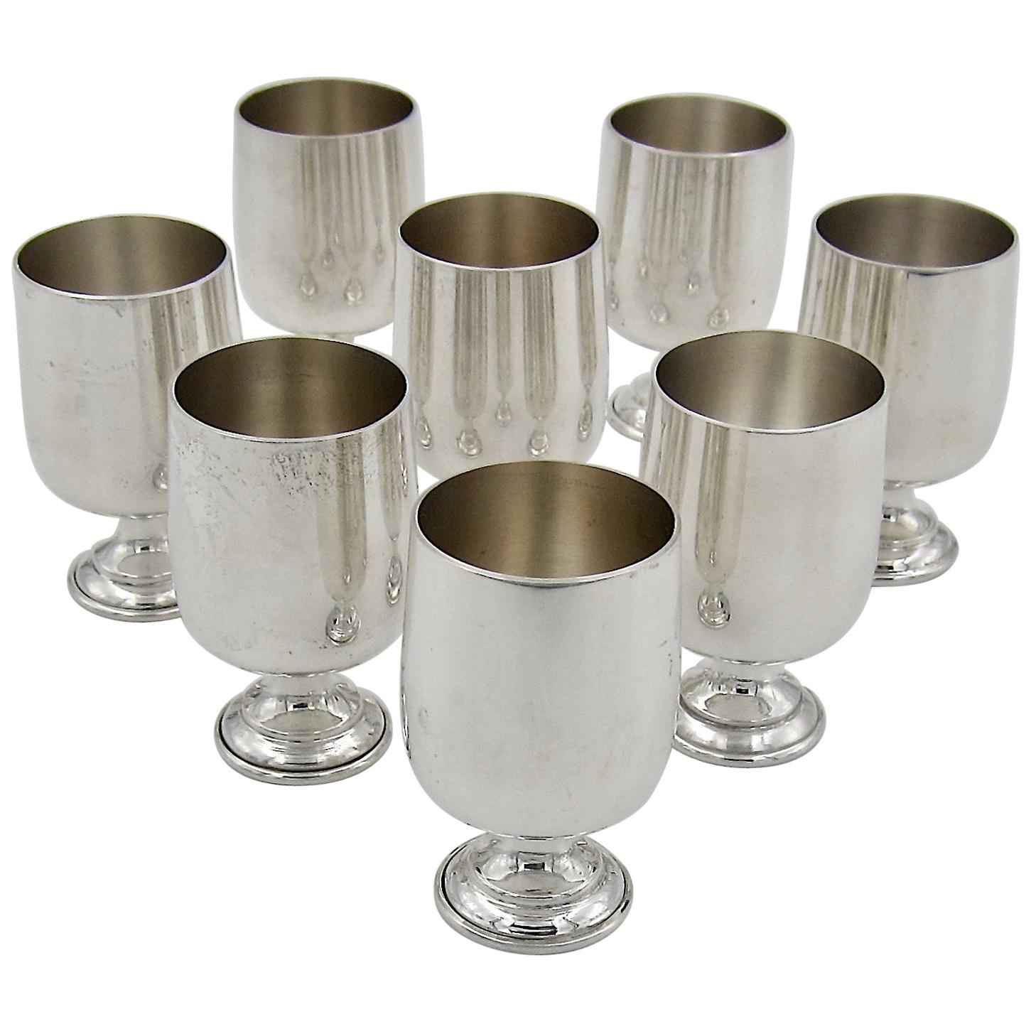Set of 8 Sterling Silver Cordial Cups by Baldwin & Miller