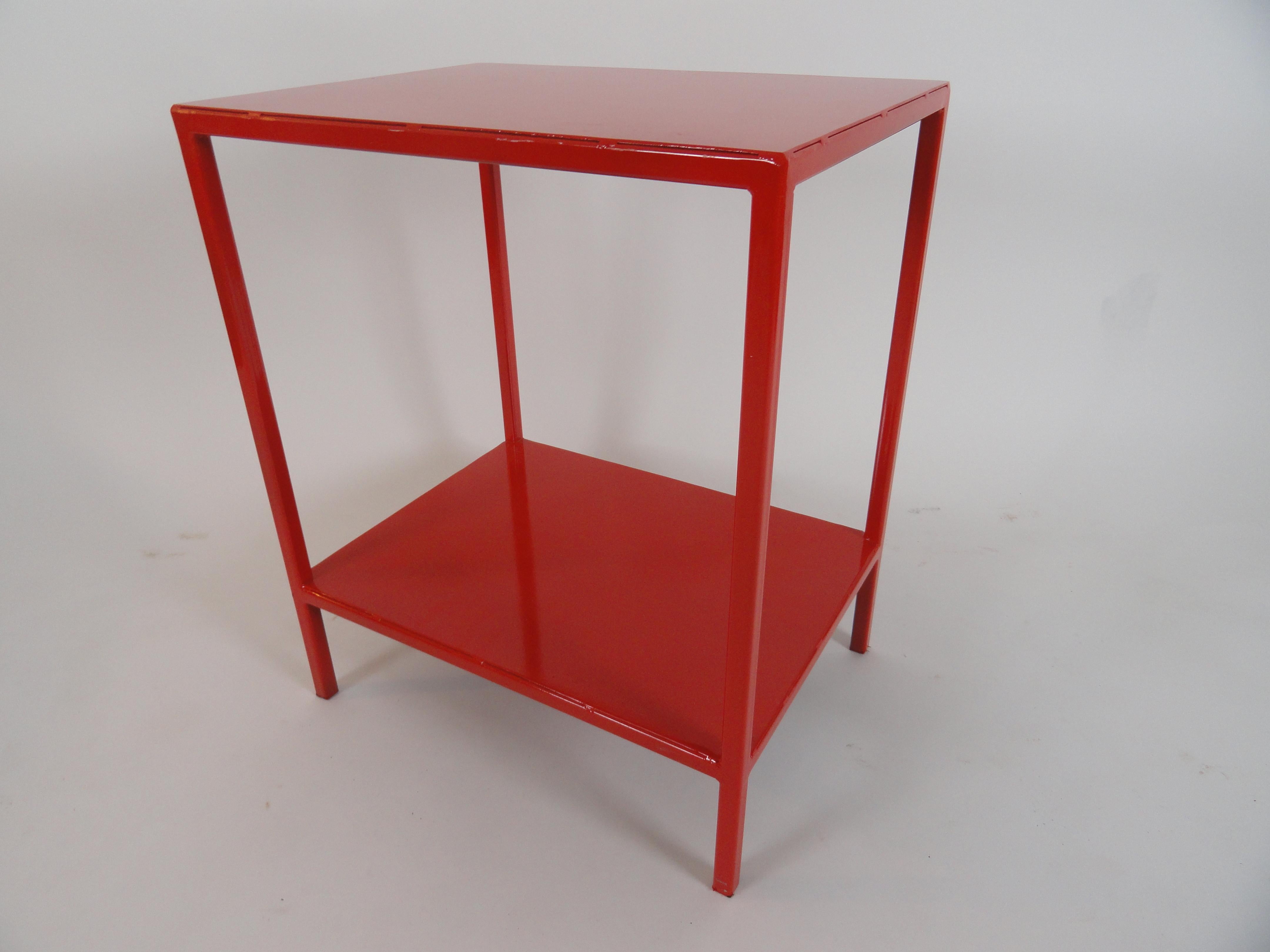 Baldwin Side Table, Red In Good Condition For Sale In West Palm Beach, FL
