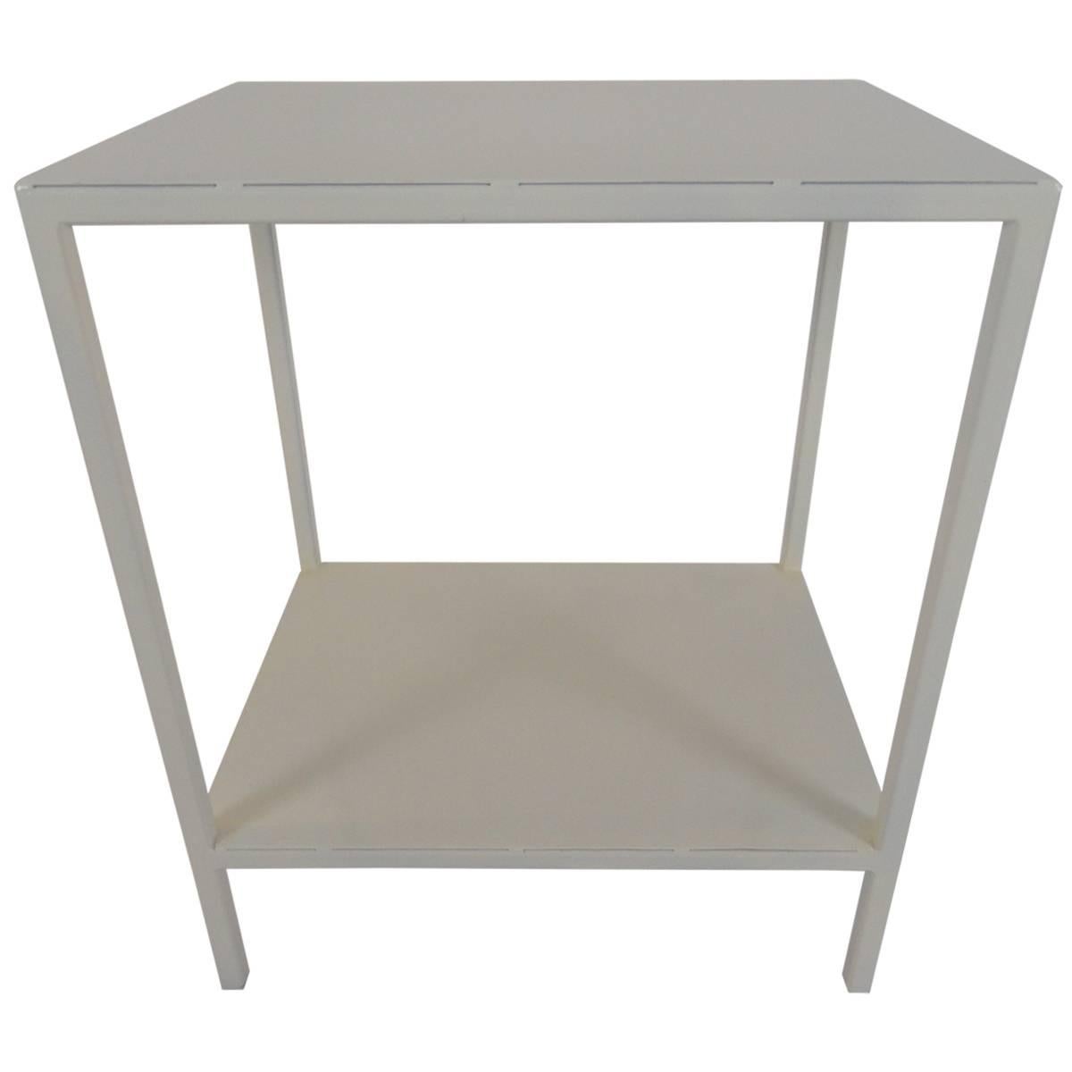 Baldwin Side Table, White For Sale