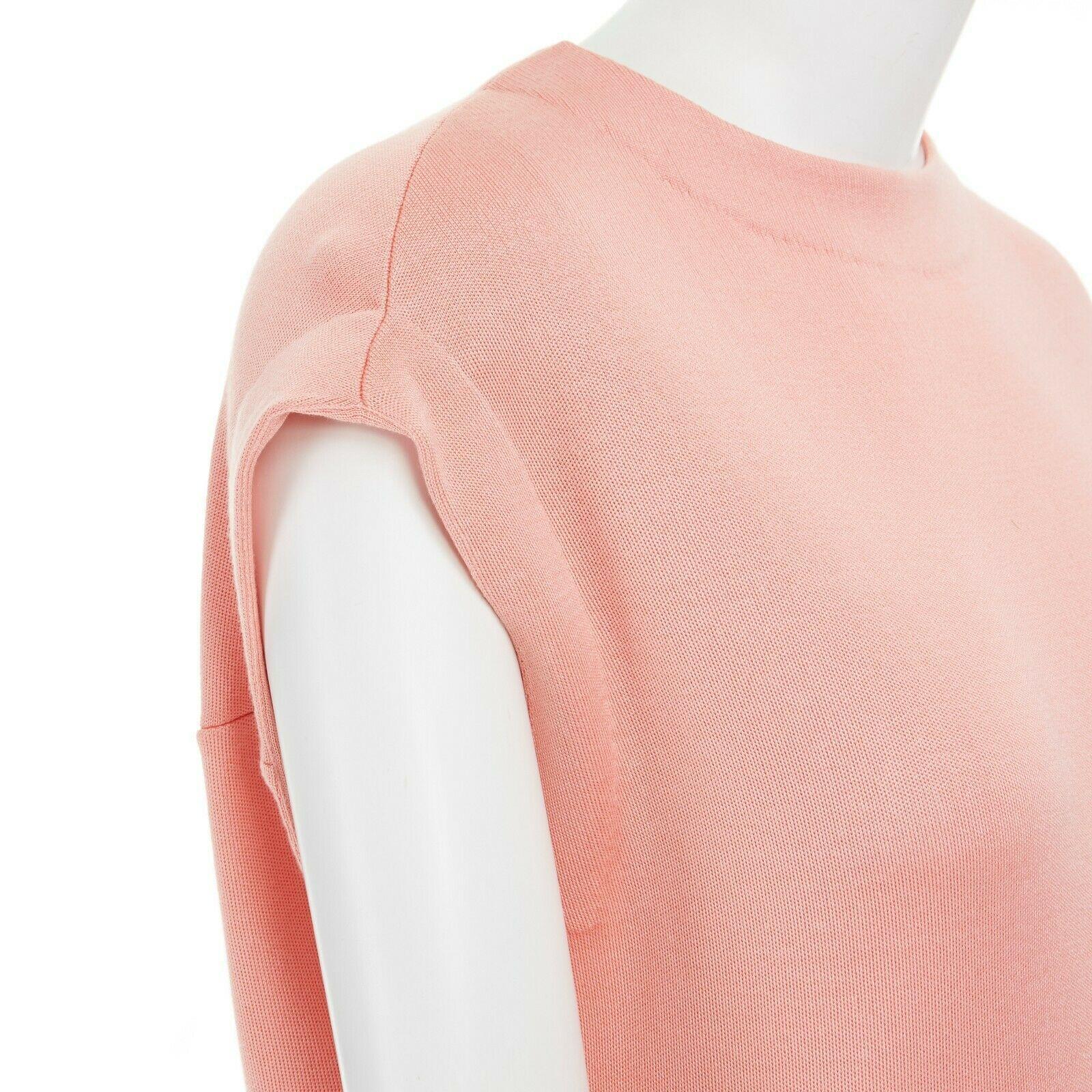 BALENCIAGA 100% silk cap sleeve draped volume back knitted top FR36 S 6
