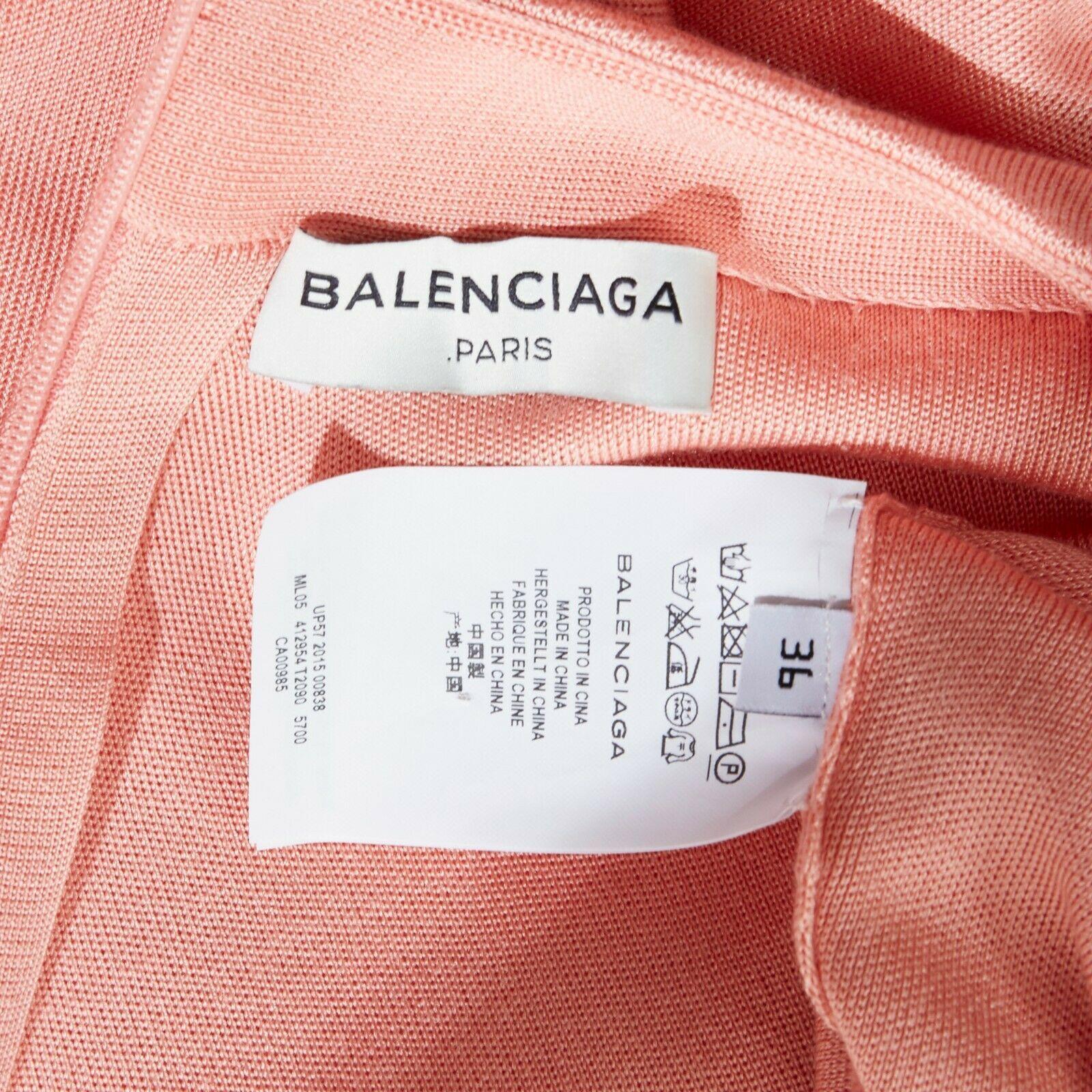 BALENCIAGA 100% silk cap sleeve draped volume back knitted top FR36 S 7