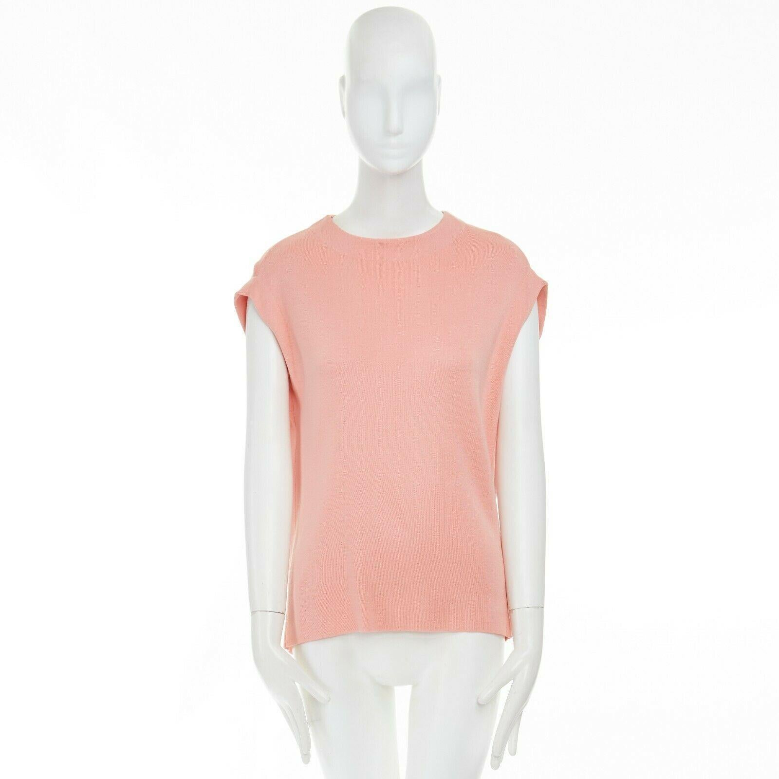 BALENCIAGA 100% silk cap sleeve draped volume back knitted top FR36 S In Excellent Condition In Hong Kong, NT