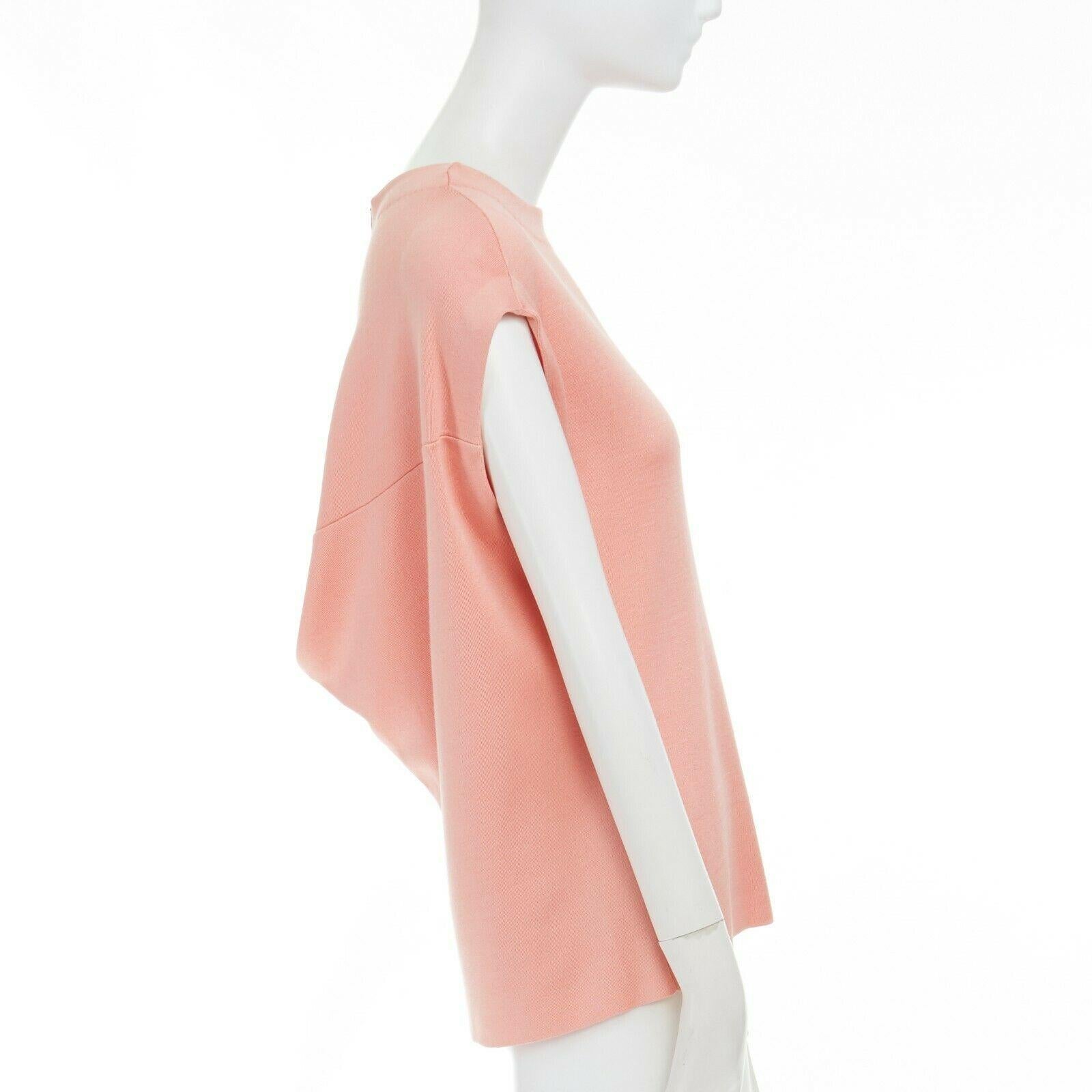 BALENCIAGA 100% silk cap sleeve draped volume back knitted top FR36 S 1
