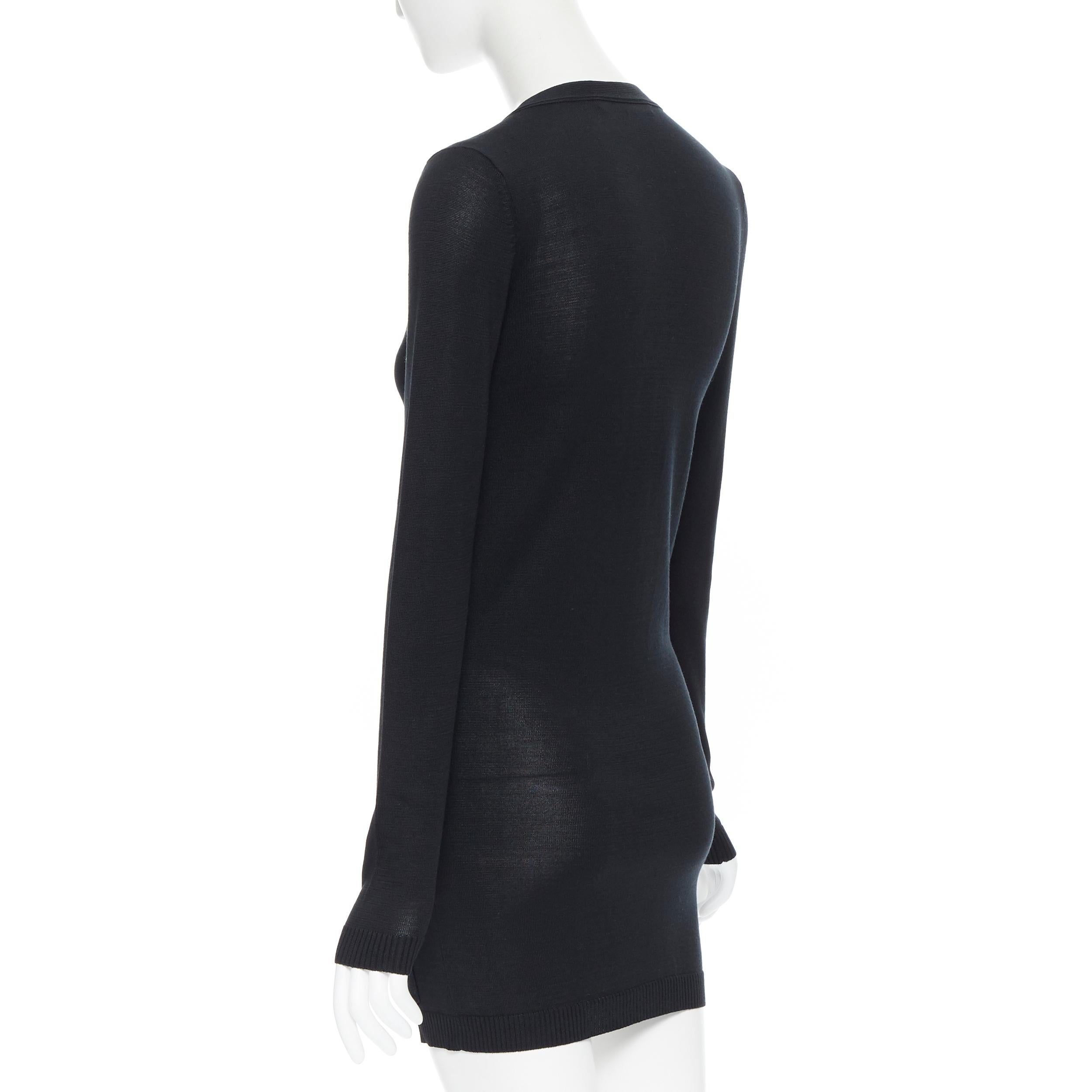 Women's BALENCIAGA 100% silk knit silver hardware button dual pocket long cardigan Fr36