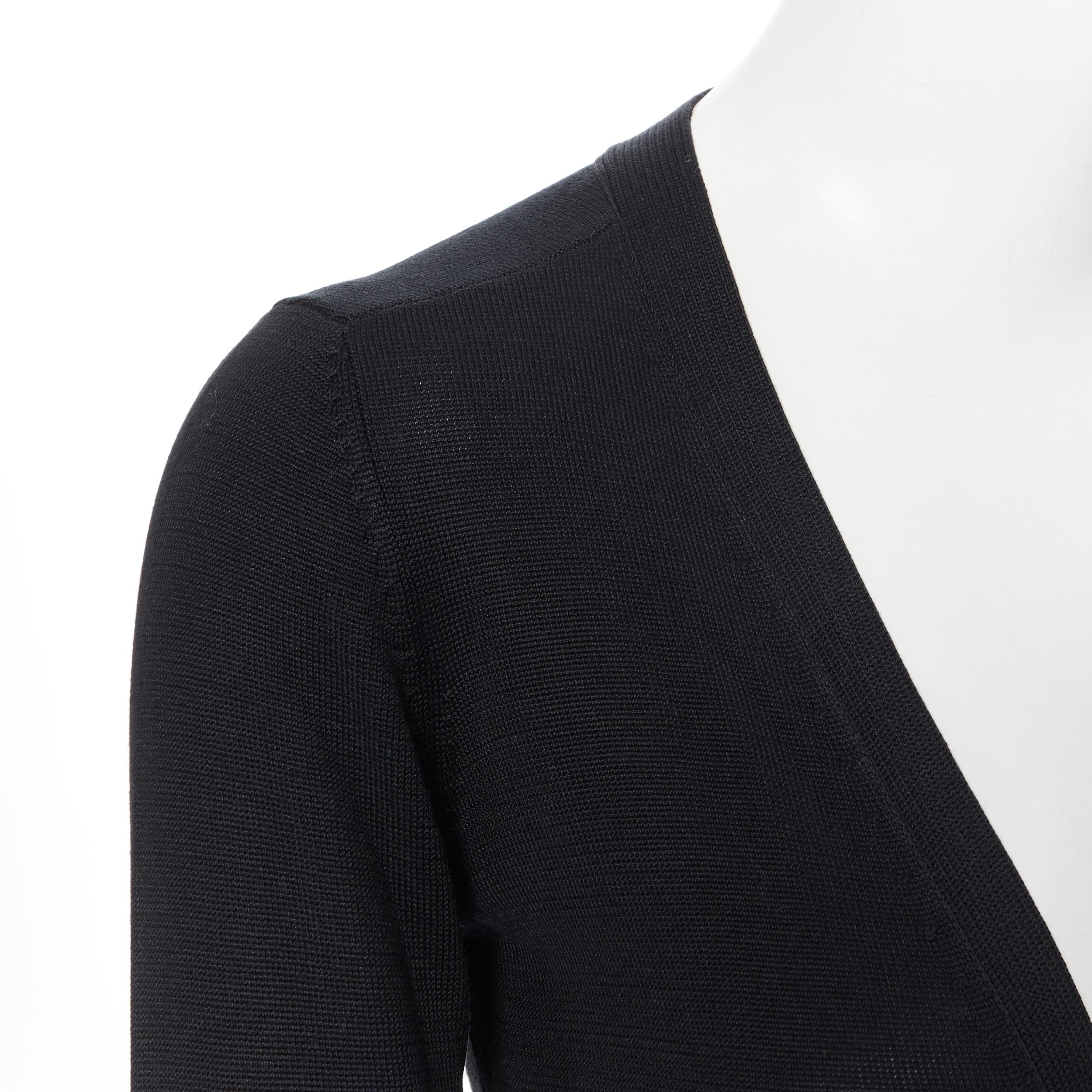 BALENCIAGA 100% silk knit silver hardware button dual pocket long cardigan Fr36 1