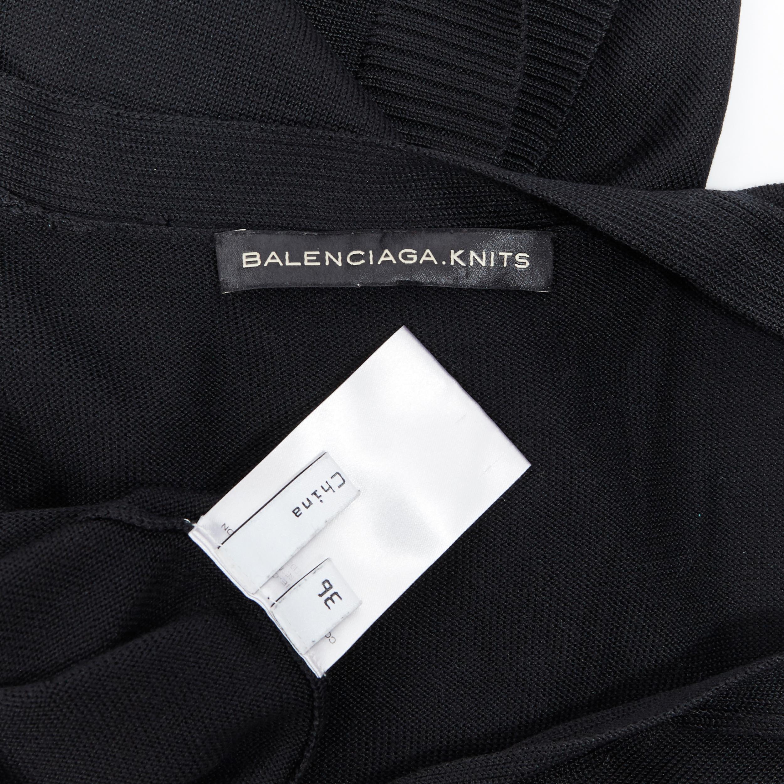 BALENCIAGA 100% silk knit silver hardware button dual pocket long cardigan Fr36 2