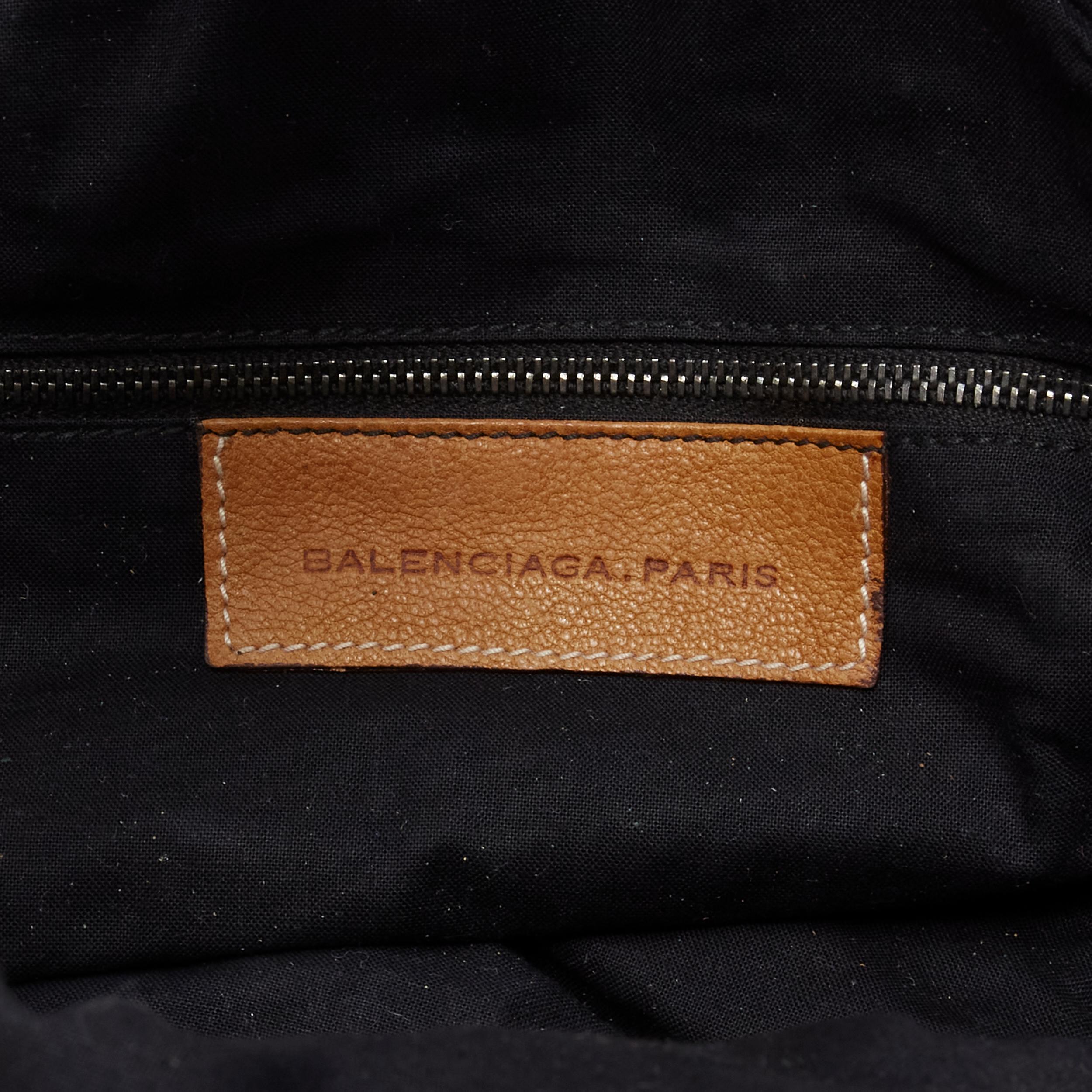 BALENCIAGA 136572 distressed tan leather Motocross buckle rounded buckle bag 5