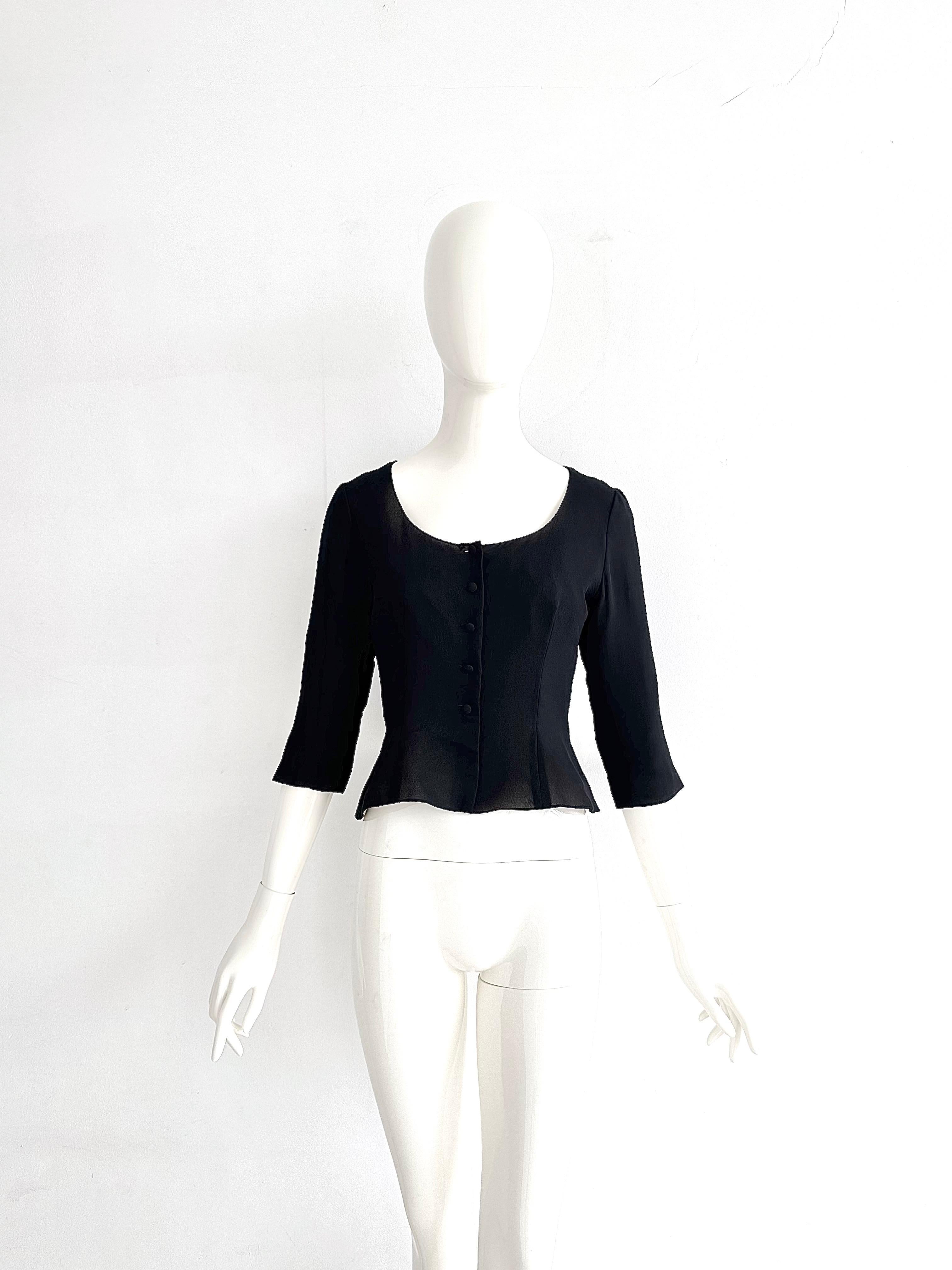 Bianco Giacca in seta nera numerata Balenciaga 1950 Haute Couture in vendita