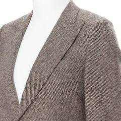 BALENCIAGA 2004 100% brown fleece wool peak lapel blazer jacket EU48 S