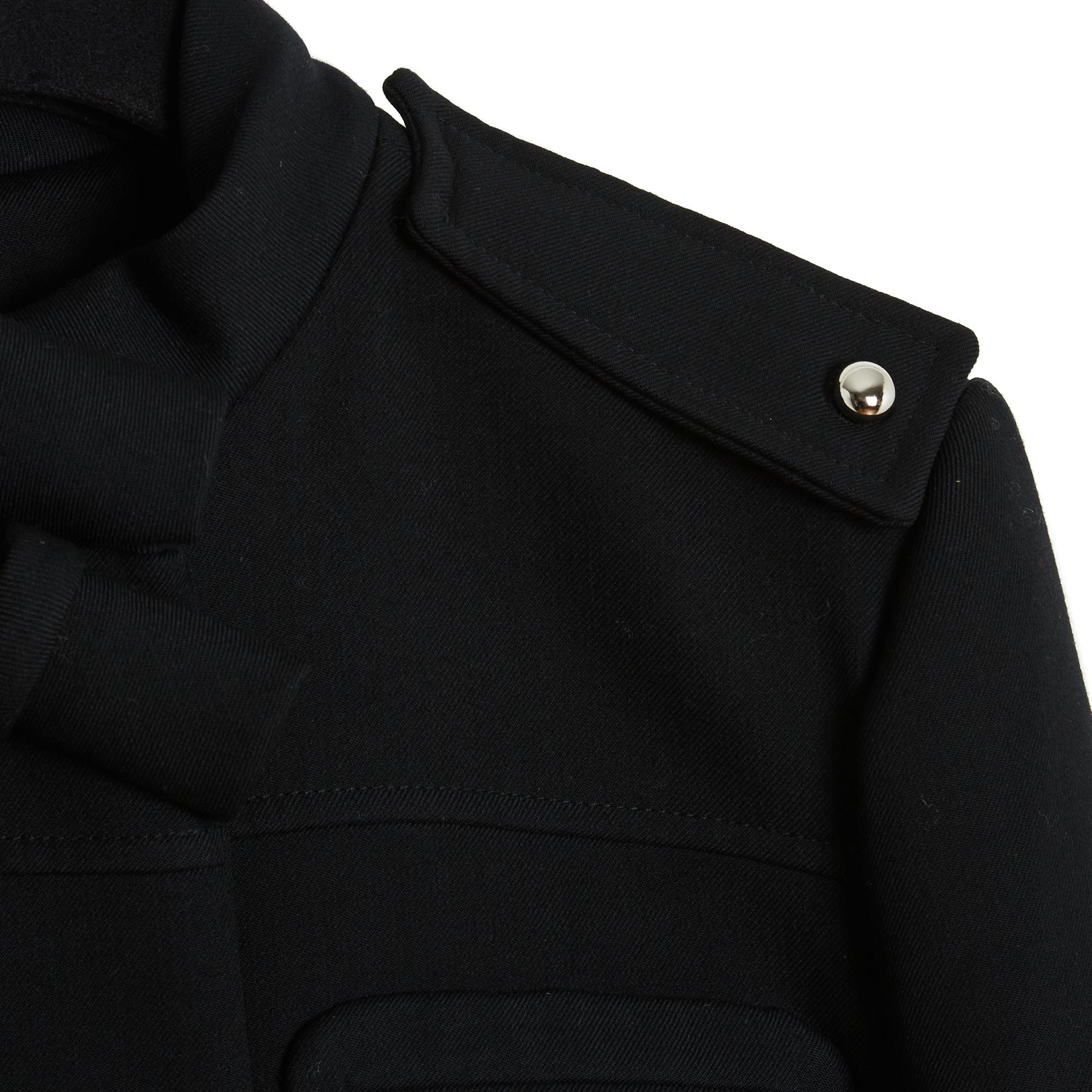 Balenciaga 2005 Manteau FR40 Ghesquiere Schwarzer Militärmantel aus Wolle  UK12 US10 Damen