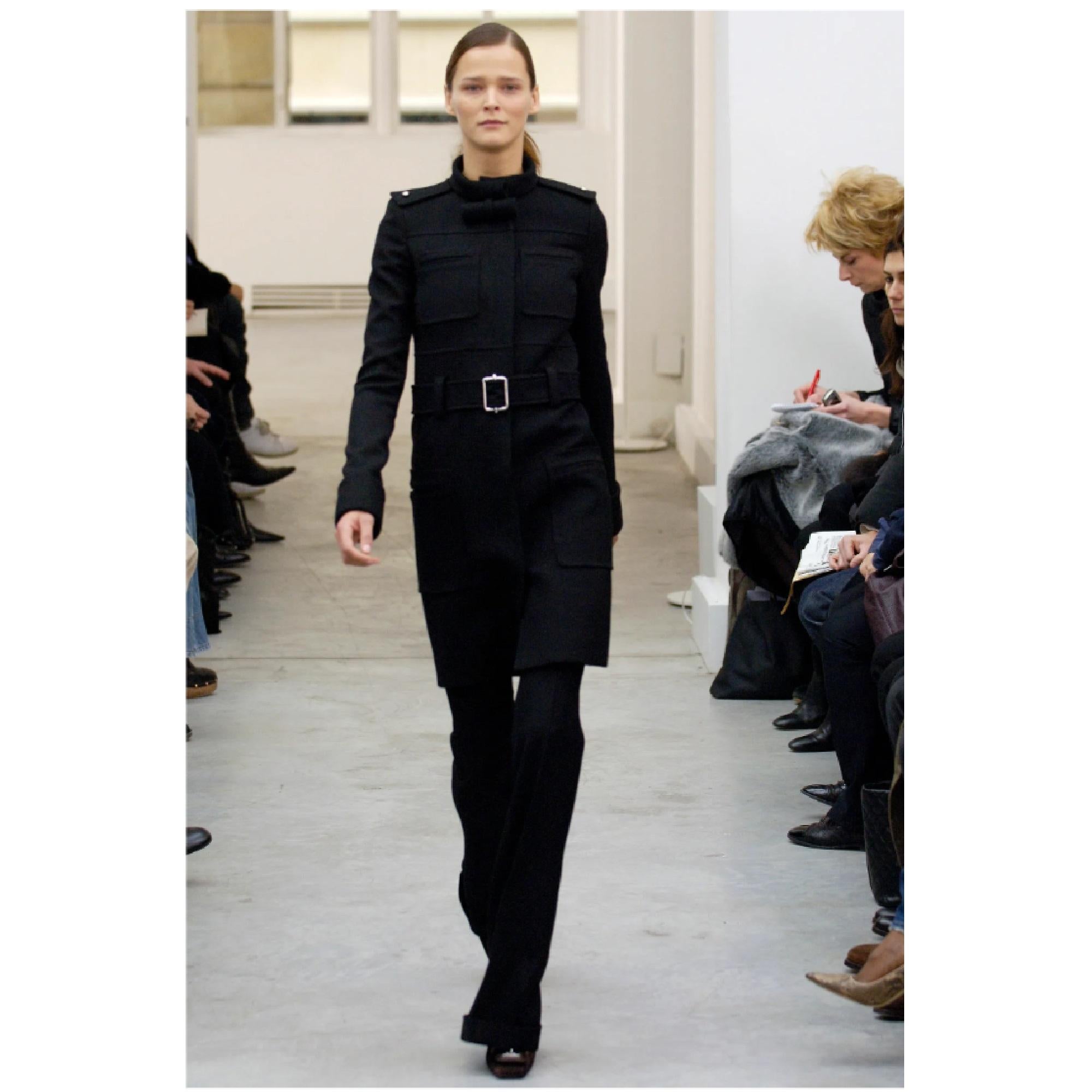 Balenciaga 2005 Manteau FR40 Ghesquiere Schwarzer Militärmantel aus Wolle  UK12 US10 4