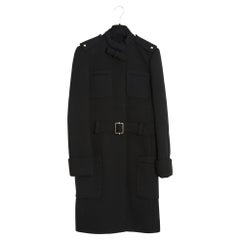 Balenciaga 2005 Manteau FR40 Ghesquiere Manteau militaire en laine noire UK12 US10