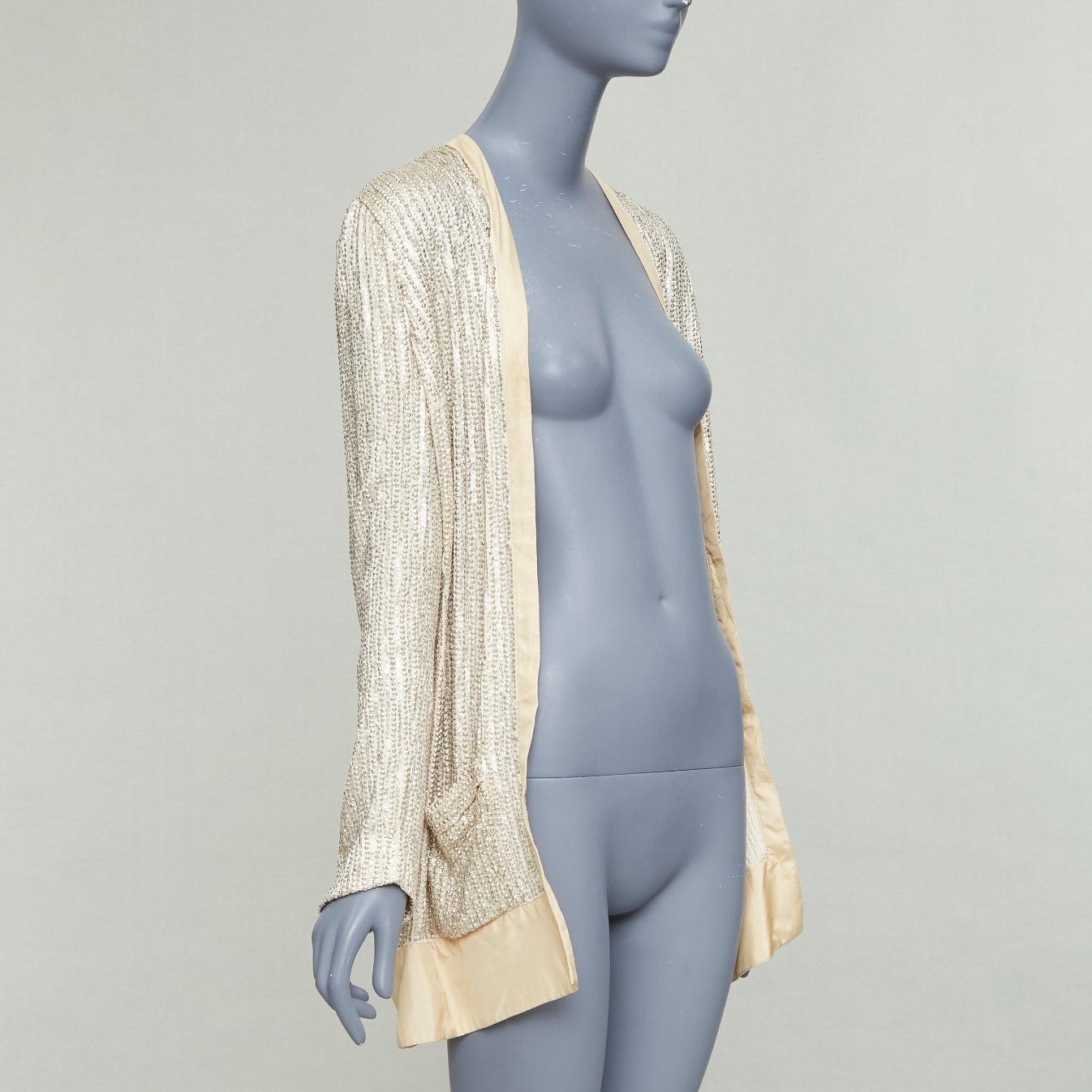 Grigio Balenciaga 2006 crema giacca piatta impreziosita da paillettes FR38 M in vendita