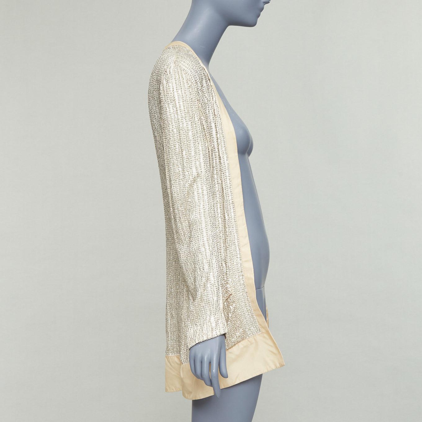 Balenciaga 2006 crema giacca piatta impreziosita da paillettes FR38 M In condizioni ottime in vendita a Hong Kong, NT