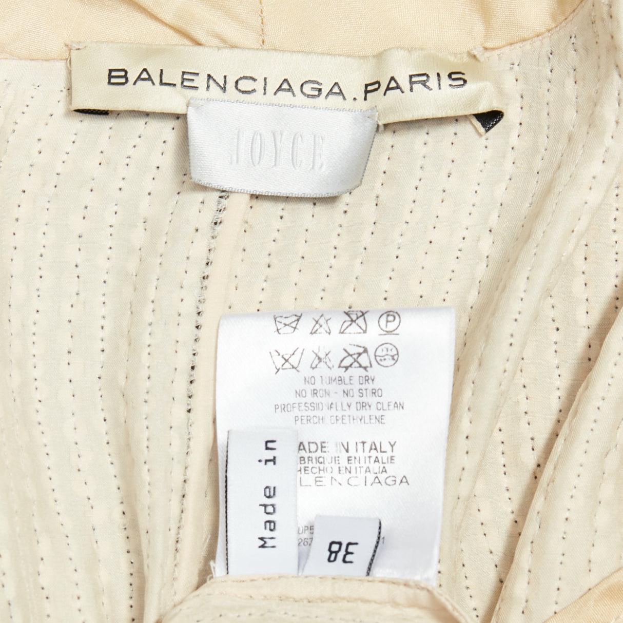 Balenciaga 2006 crema giacca piatta impreziosita da paillettes FR38 M in vendita 3
