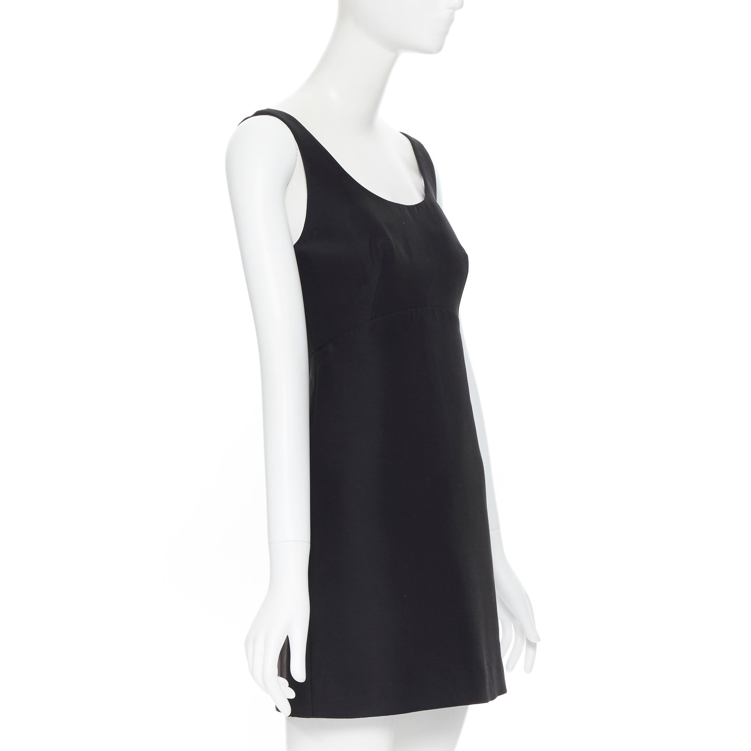 BALENCIAGA 2007 black cotton silk scoop back A-line mini cocktail dress FR36 S In Good Condition In Hong Kong, NT