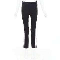 BALENCIAGA 2007 black white striped panelled bicycle inspired pants FR36 S