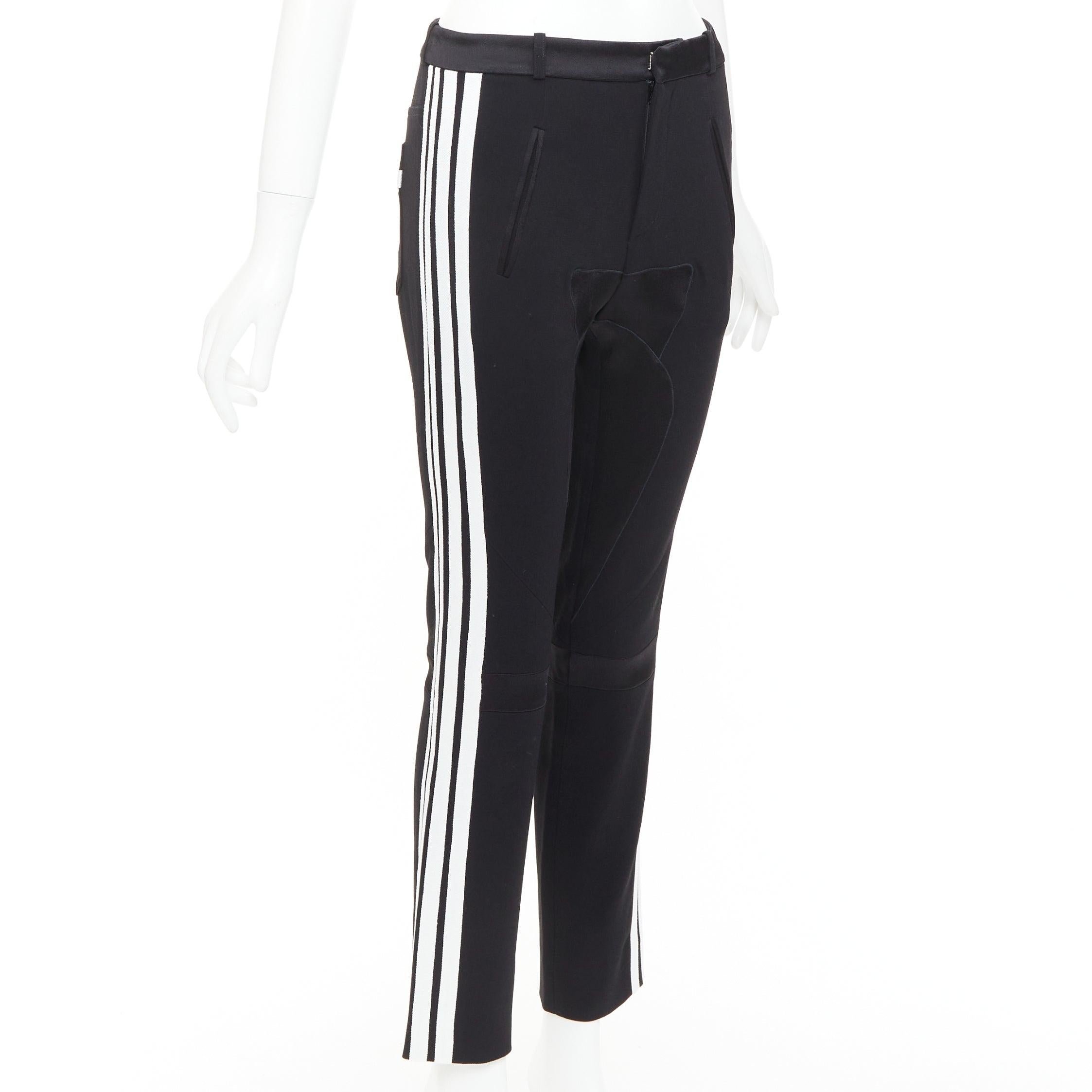 Noir BALENCIAGA 2007 noir blanc rayé panelled bicycle inspired pants FR36 S en vente