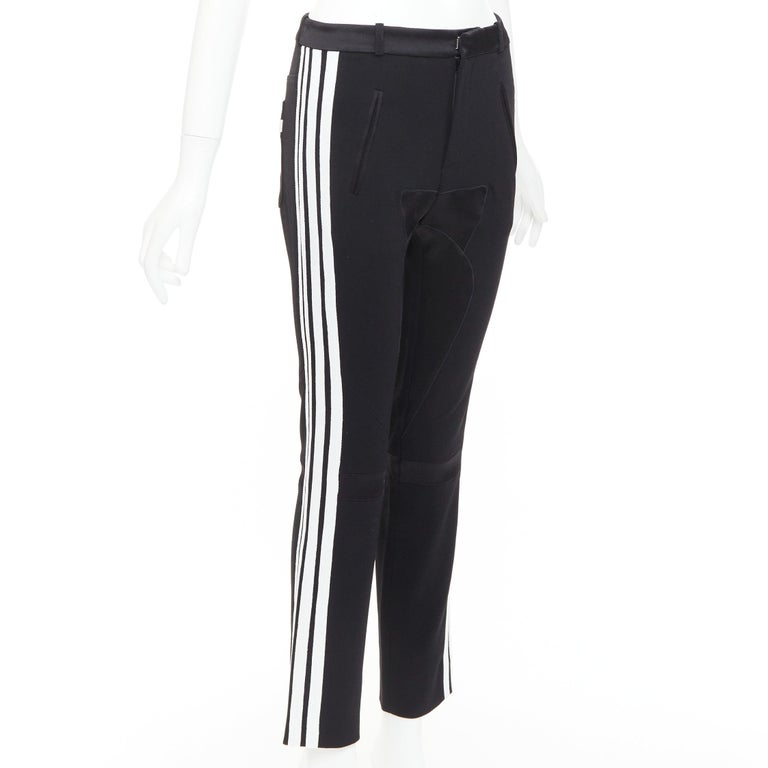BALENCIAGA 2007 black white striped panelled bicycle inspired