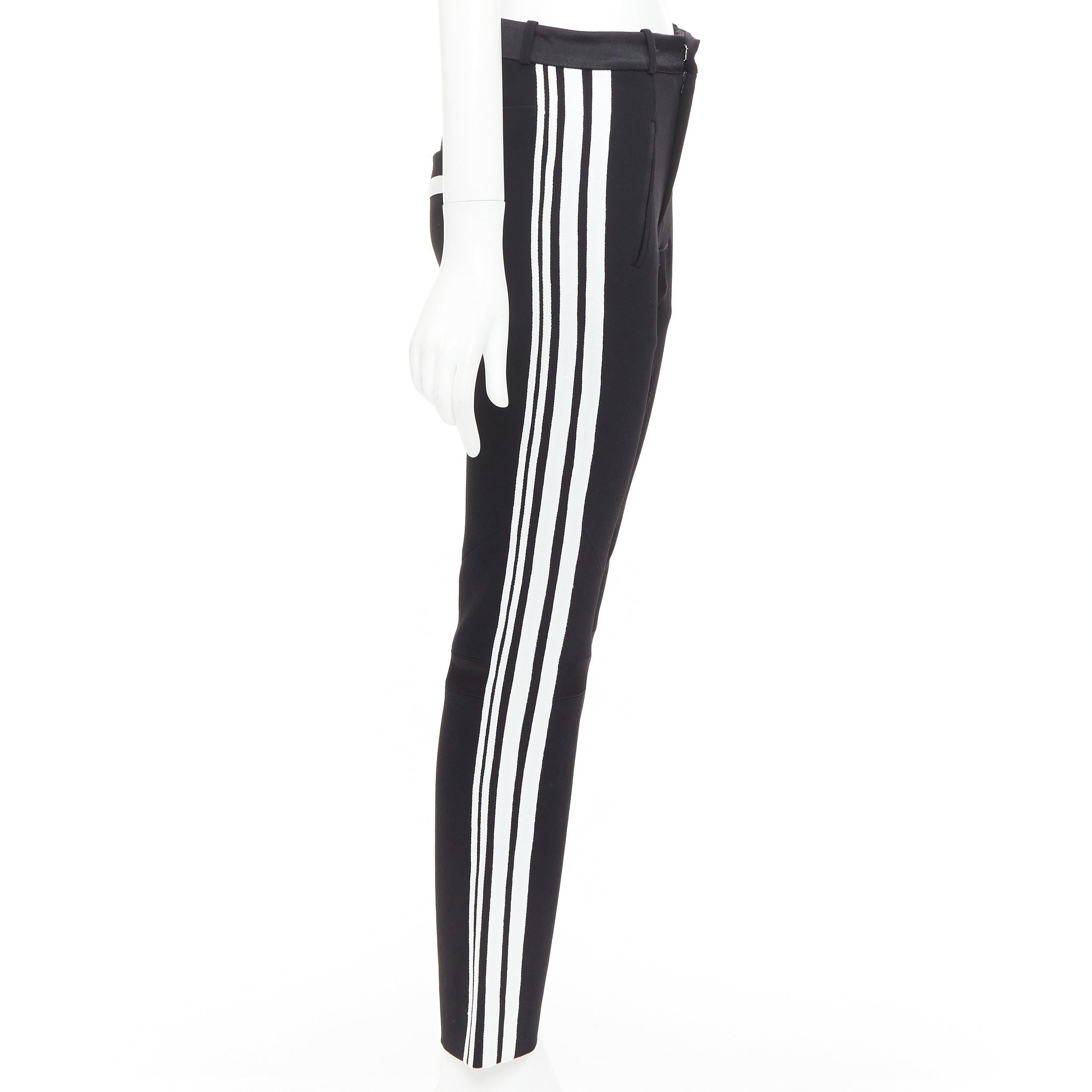 BALENCIAGA 2007 noir blanc rayé panelled bicycle inspired pants FR36 S Bon état - En vente à Hong Kong, NT
