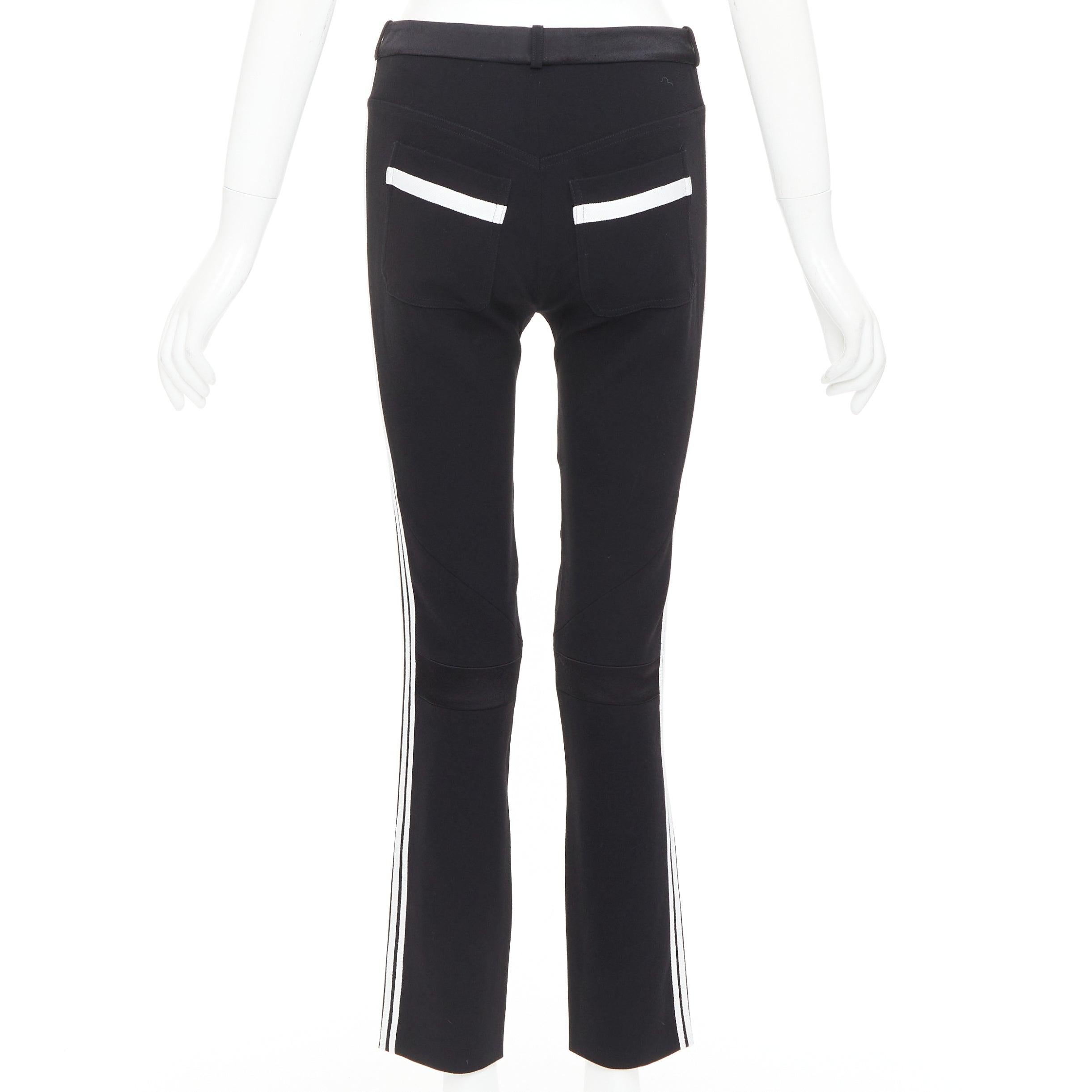 BALENCIAGA 2007 noir blanc rayé panelled bicycle inspired pants FR36 S Pour femmes en vente