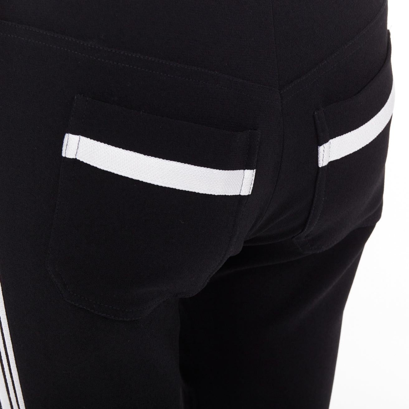 BALENCIAGA 2007 noir blanc rayé panelled bicycle inspired pants FR36 S en vente 2