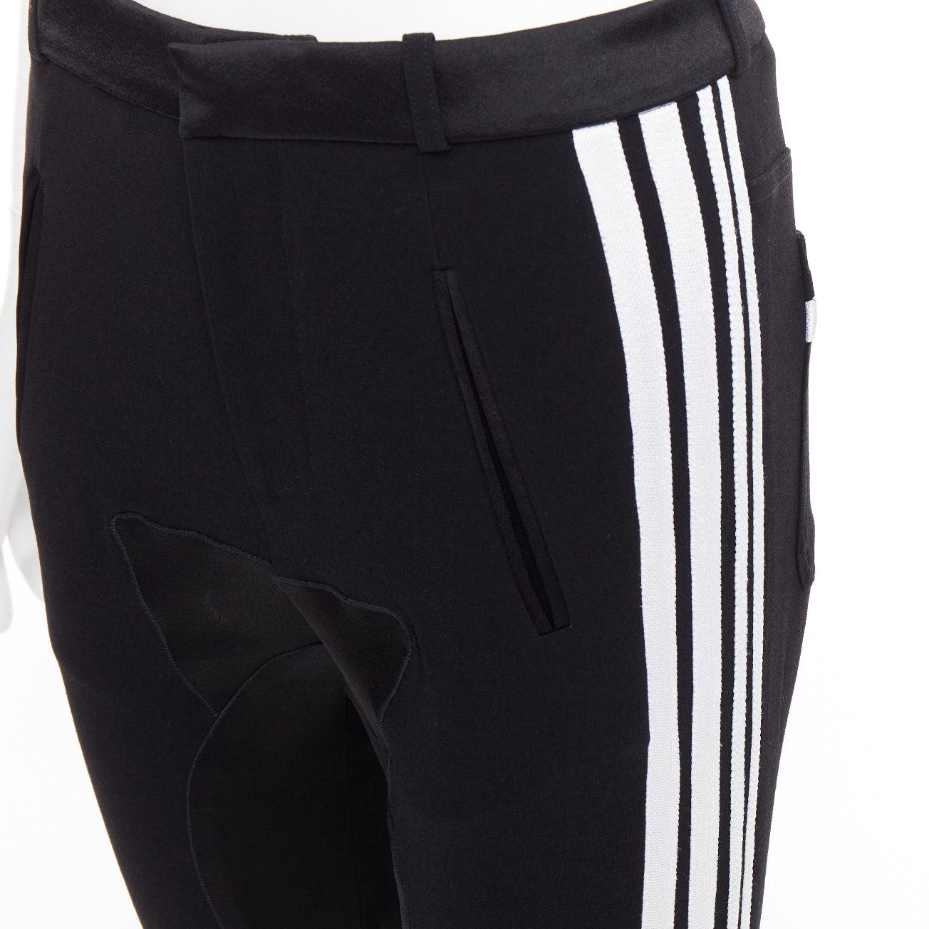 BALENCIAGA 2007 noir blanc rayé panelled bicycle inspired pants FR36 S en vente 3