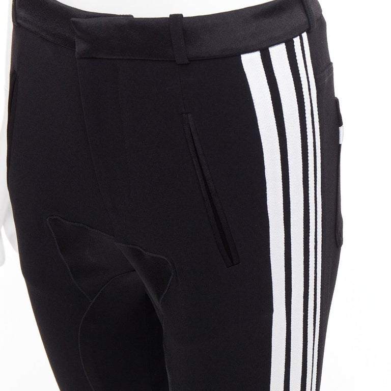 BALENCIAGA 2007 black white striped panelled bicycle inspired