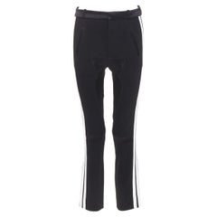 BALENCIAGA 2007 black white striped panelled bicycle inspired pants FR36 S