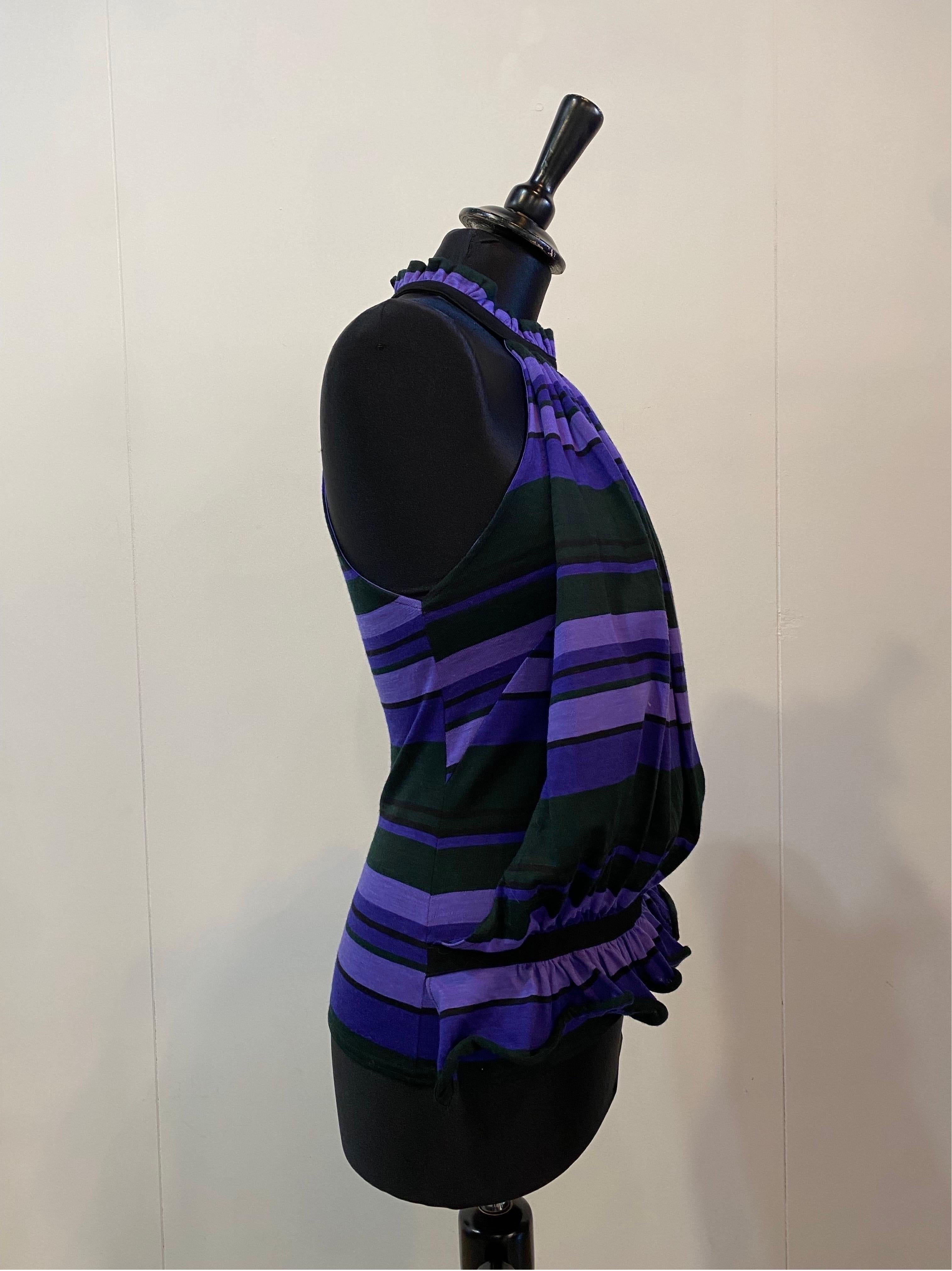 Black Balenciaga 2007 purple striped Top For Sale