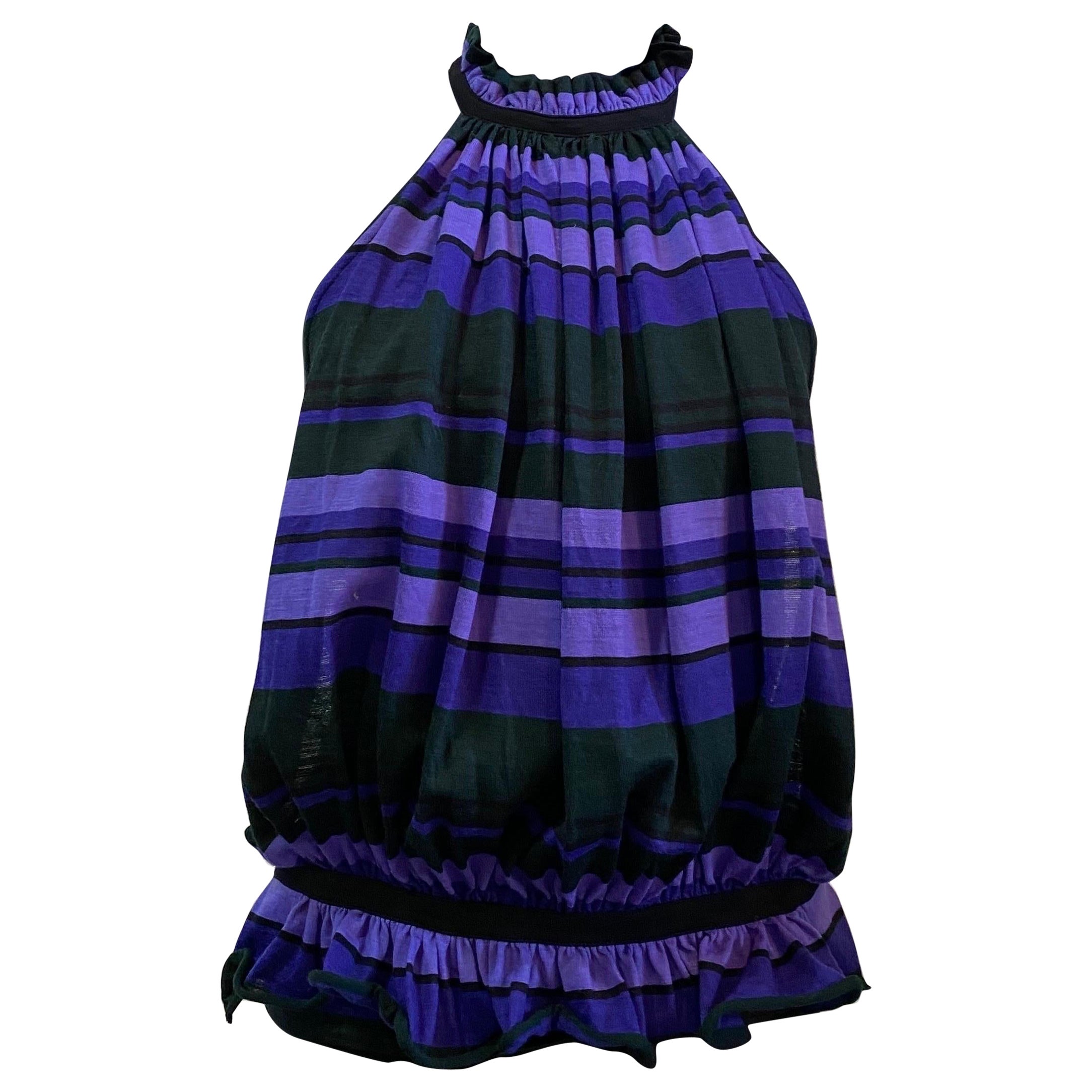 Top à rayures violet Balenciaga 2007 en vente