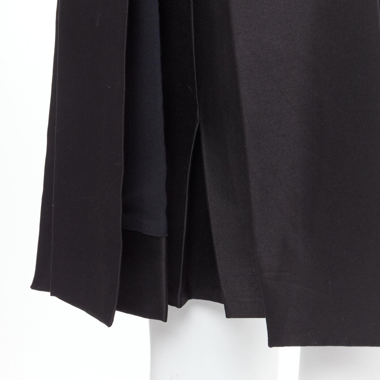 BALENCIAGA 2008  Ghesquiere Black Dress cotton silk crepe A-line belted FR36 S For Sale 3