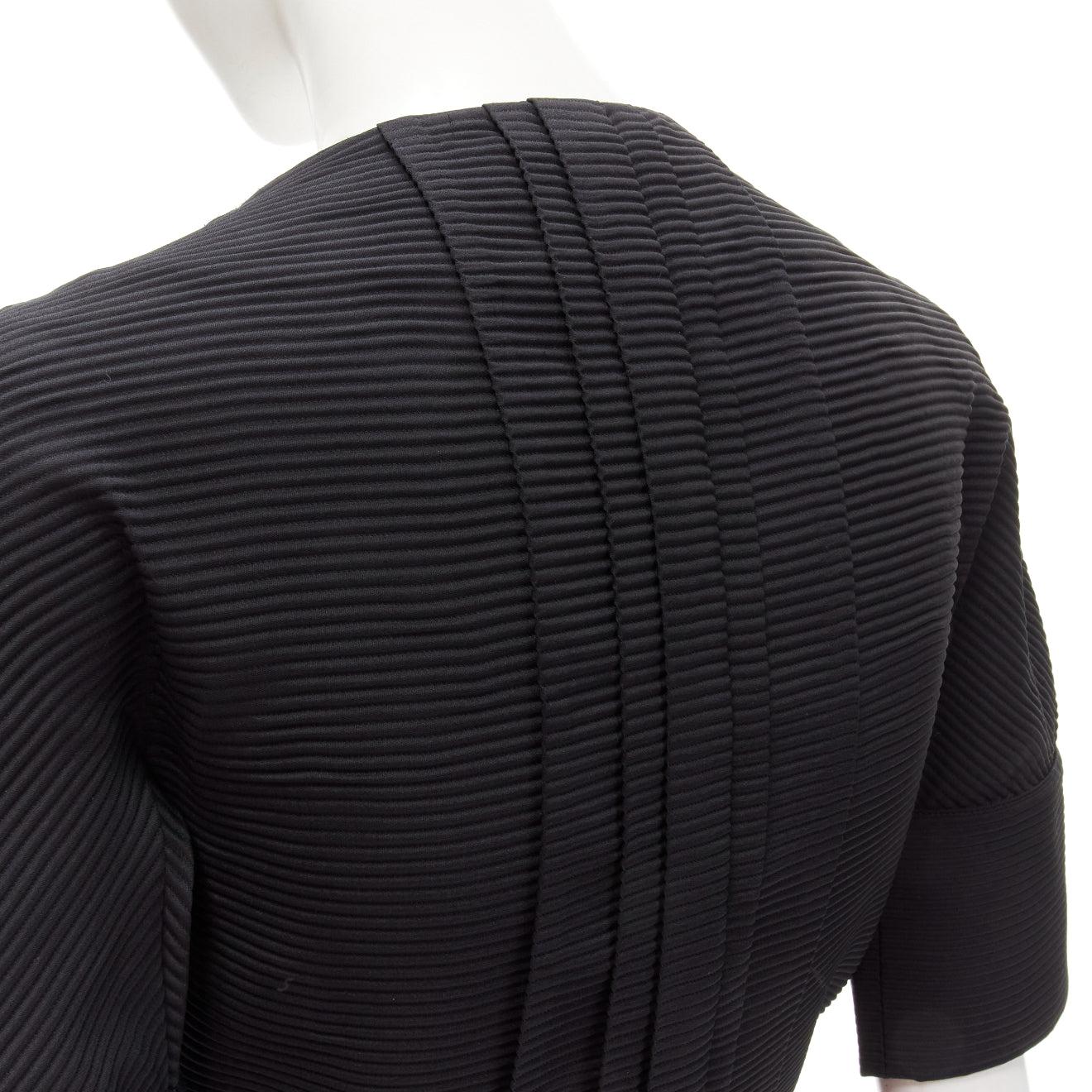 BALENCIAGA 2009 plunge neckline button front gathered pleat short dress FR36 S For Sale 2