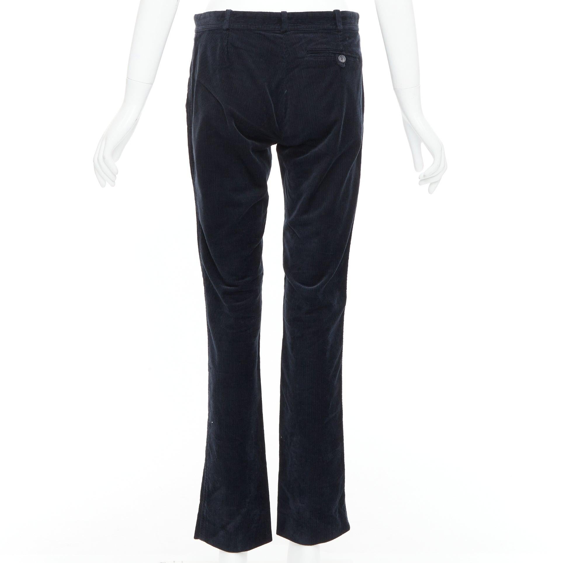 Women's BALENCIAGA 2011 black corduroy mid waist straight leg pants FR36 S For Sale