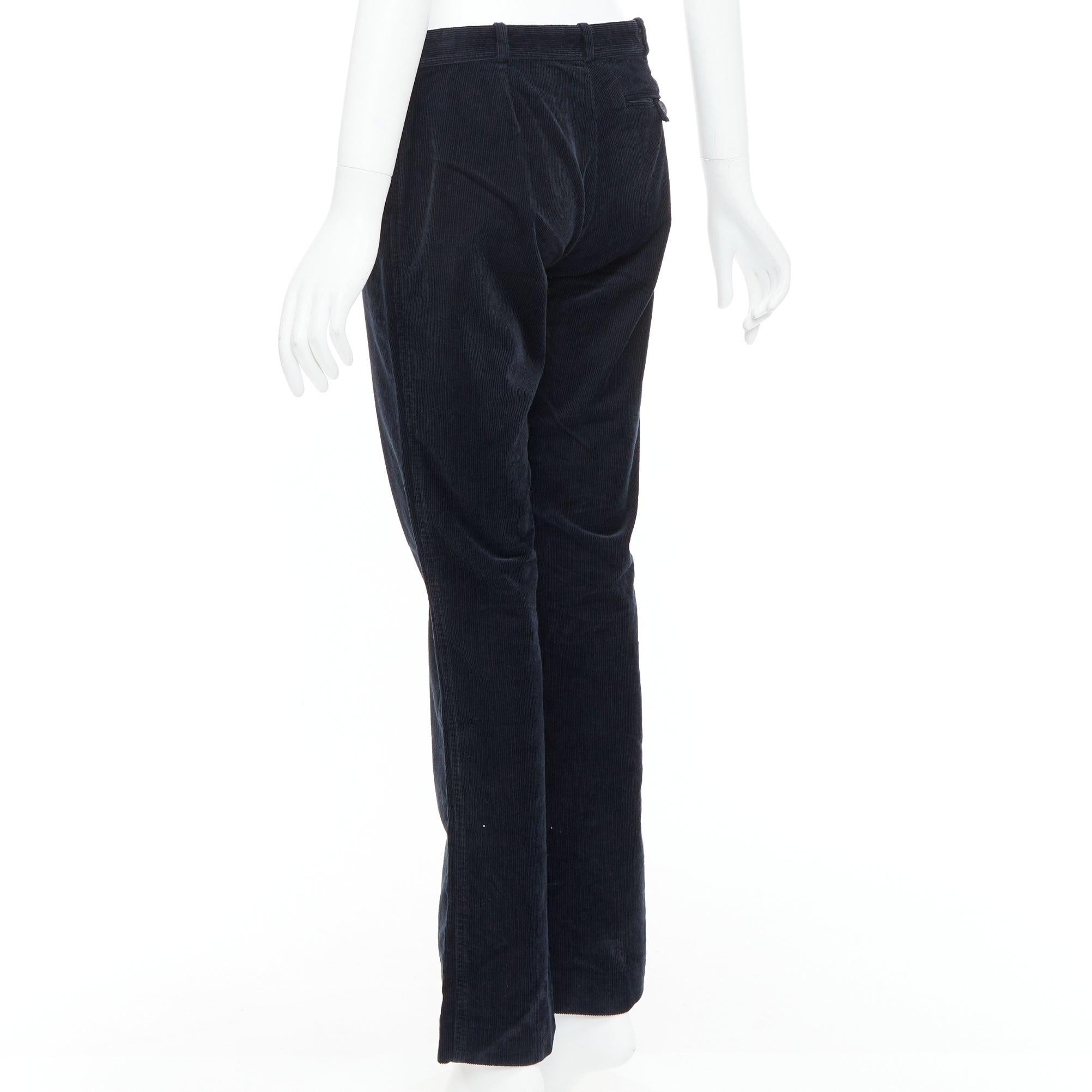 BALENCIAGA 2011 black corduroy mid waist straight leg pants FR36 S For Sale 1