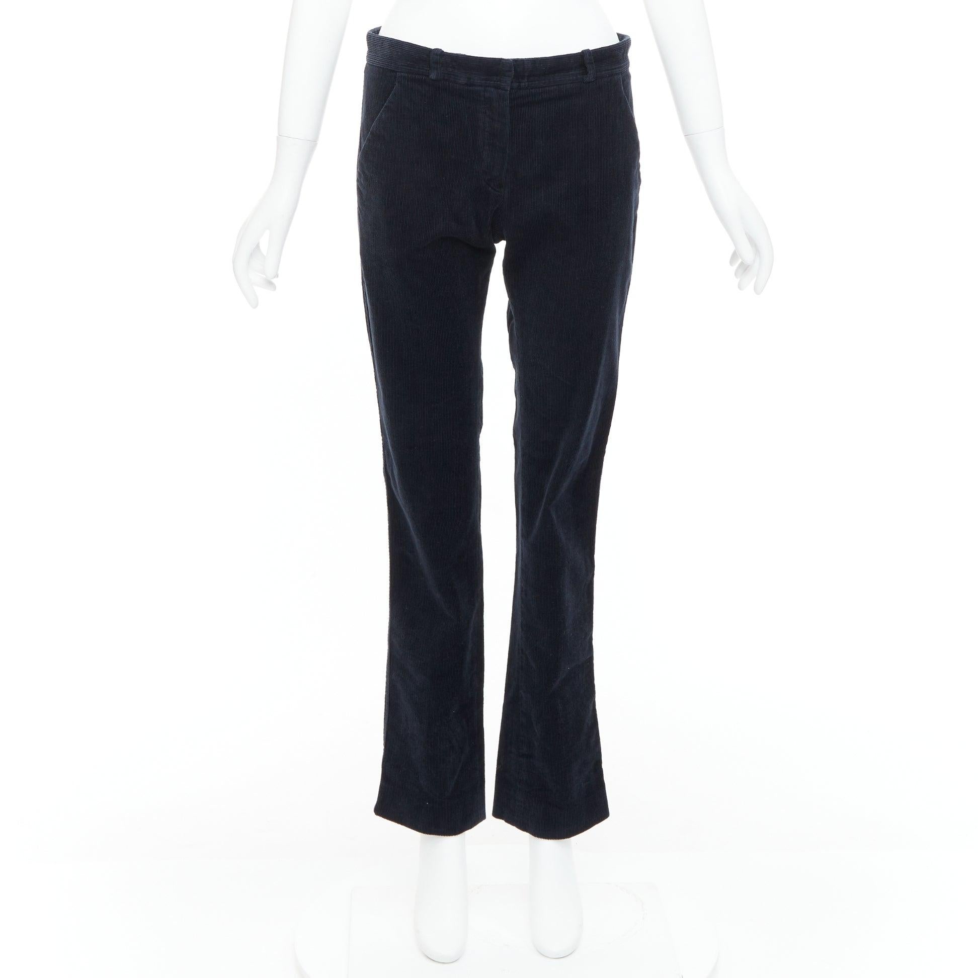BALENCIAGA 2011 black corduroy mid waist straight leg pants FR36 S For Sale 4