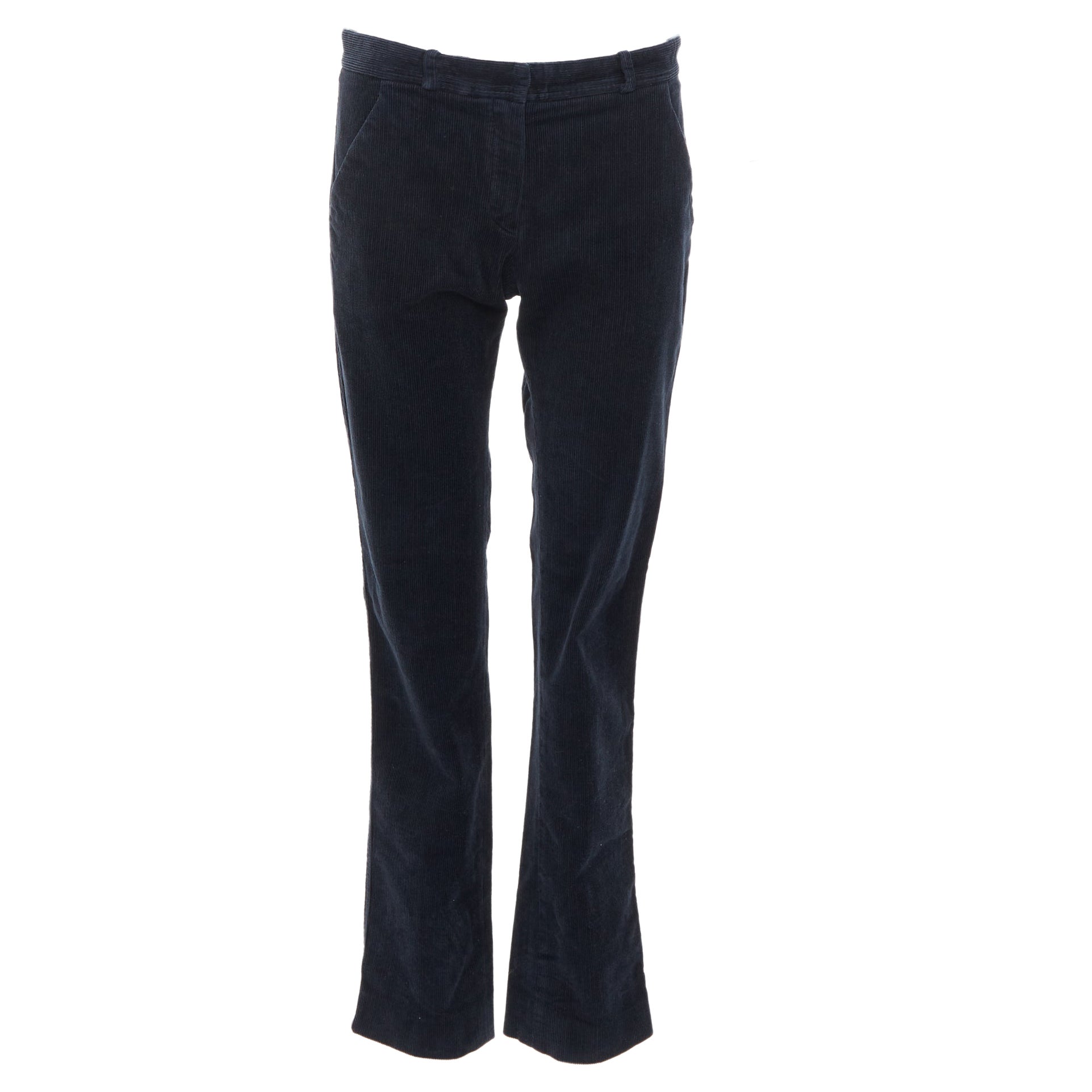 BALENCIAGA 2011 black corduroy mid waist straight leg pants FR36 S For Sale