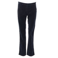 BALENCIAGA 2011 black corduroy mid waist straight leg pants FR36 S