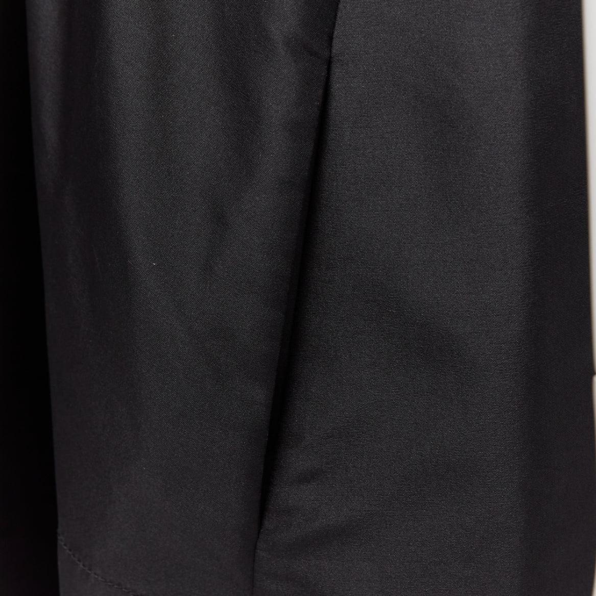 BALENCIAGA 2011 black khaki silk blend colorblock ruched shirt dress FR36 S For Sale 3