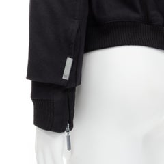 BALENCIAGA 2011 Ghesquiere black wool double sleeve bomber jacket EU44 XS