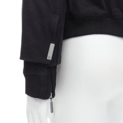 BALENCIAGA 2011 Ghesquiere black wool double sleeve bomber jacket EU44 XS