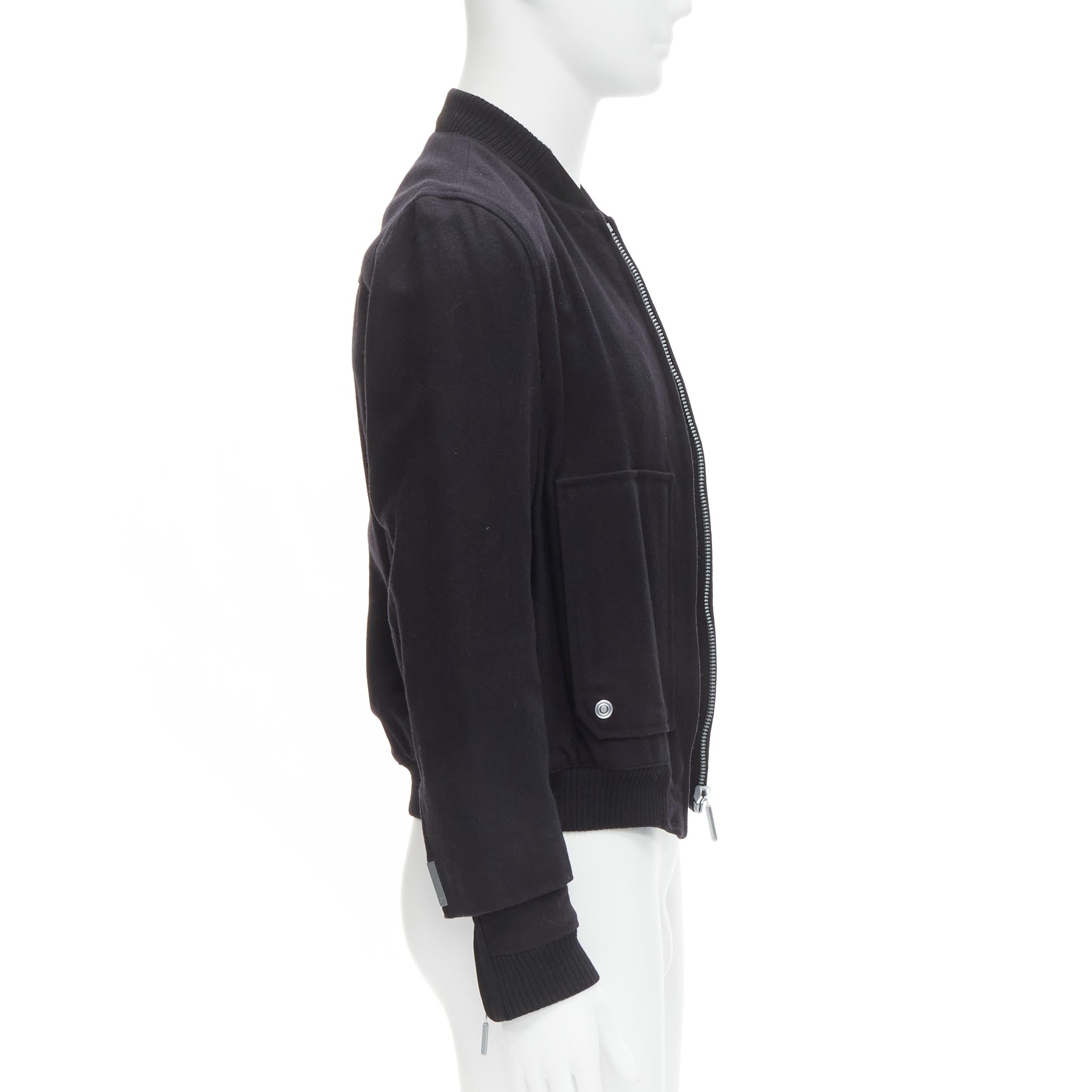 BALENCIAGA 2011 Ghesquiere black wool double sleeve bomber jacket EU44 XS In Excellent Condition For Sale In Hong Kong, NT
