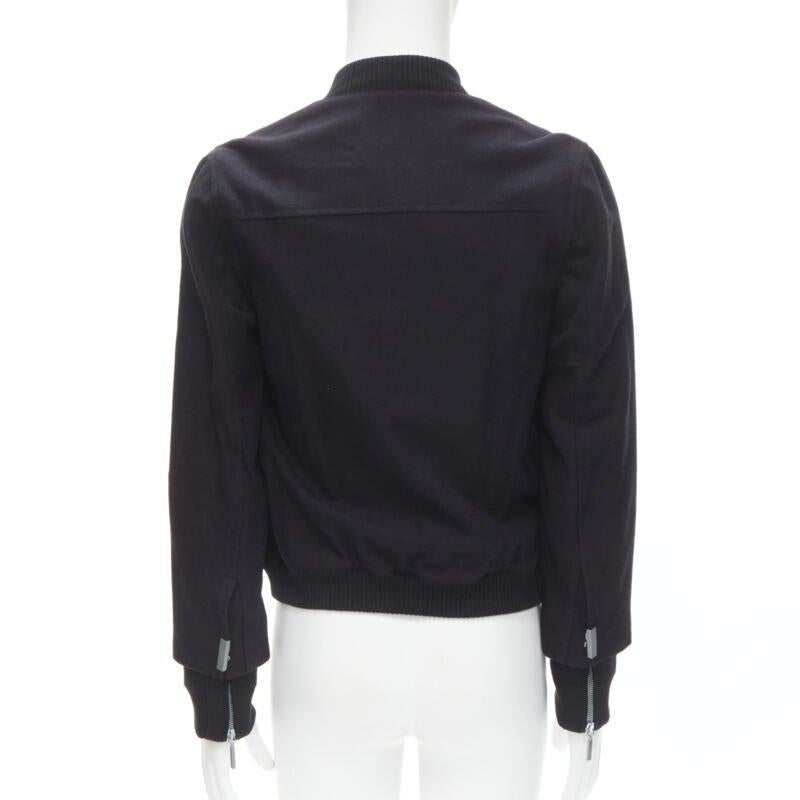 Men's BALENCIAGA 2011 Ghesquiere black wool double sleeve bomber jacket EU44 XS For Sale