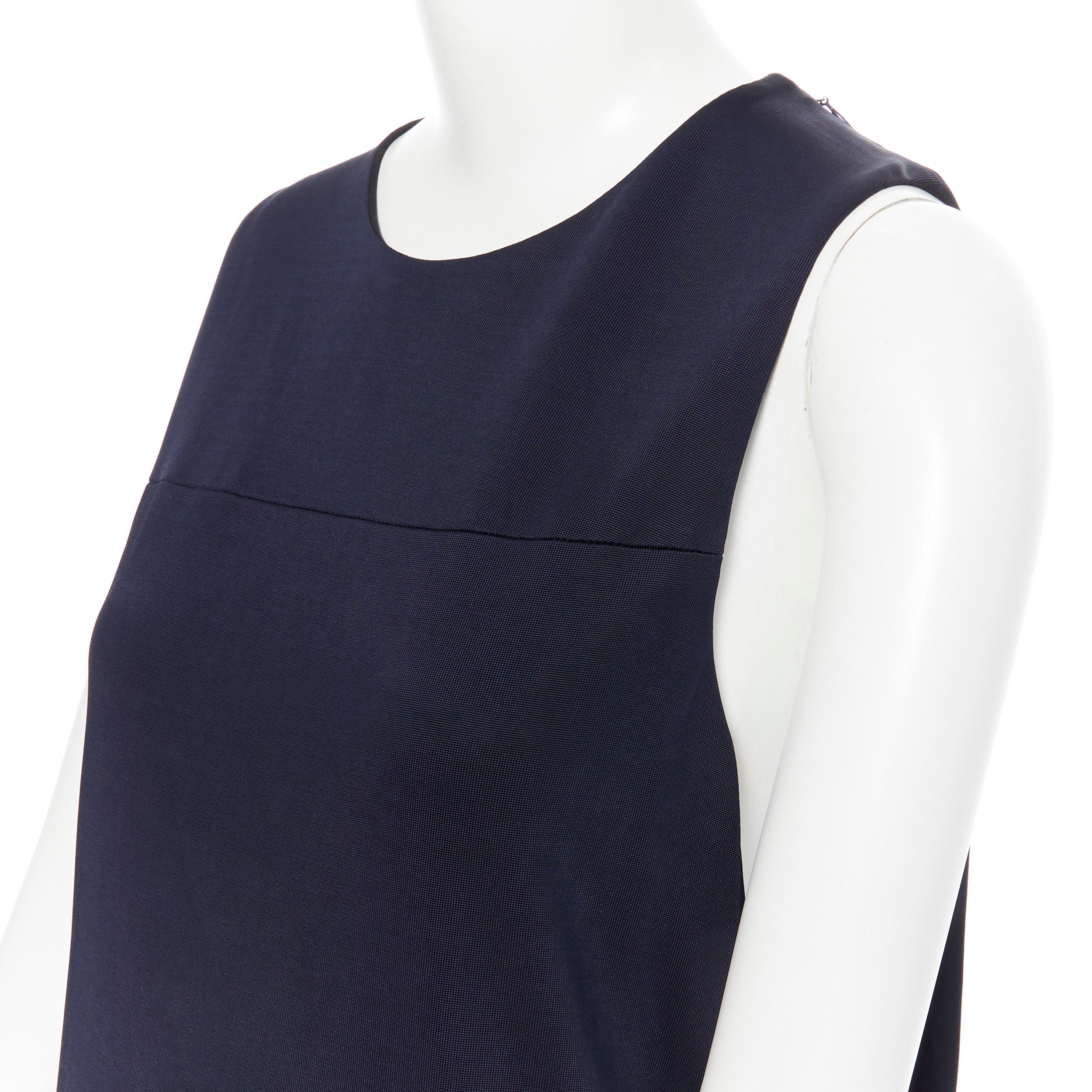 BALENCIAGA 2011 marineblau Rayon blau Kreis offen drapiert zurück Cocktailkleid FR38 4