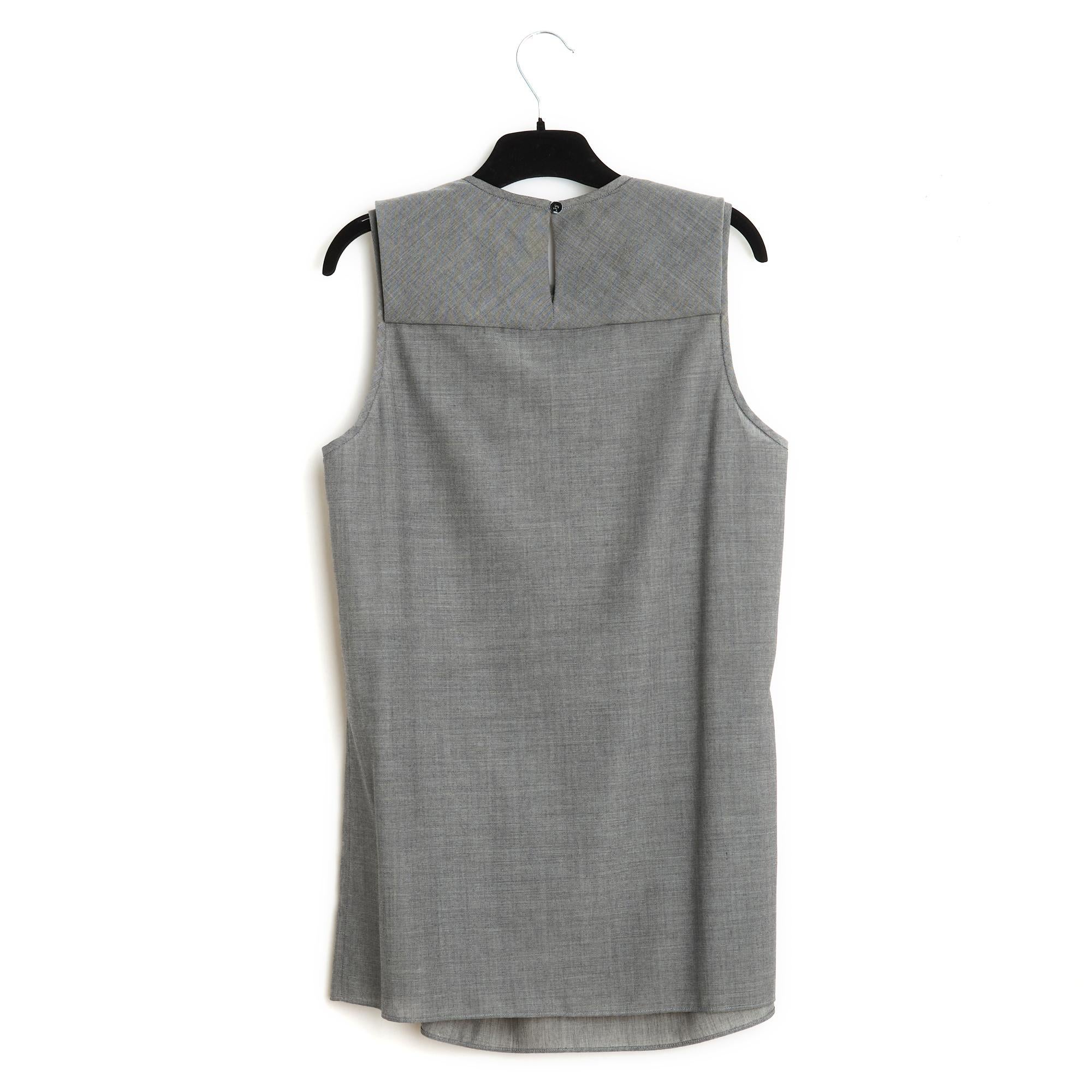 Gray Balenciaga 2011 Top FR42 Ghesquiere Grey Wool Fold Top UK14 US12 For Sale
