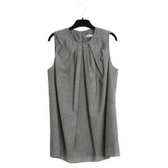 Balenciaga 2011 Top FR42 Ghesquiere Grau Wolle gefaltetes Oberteil UK14 US12